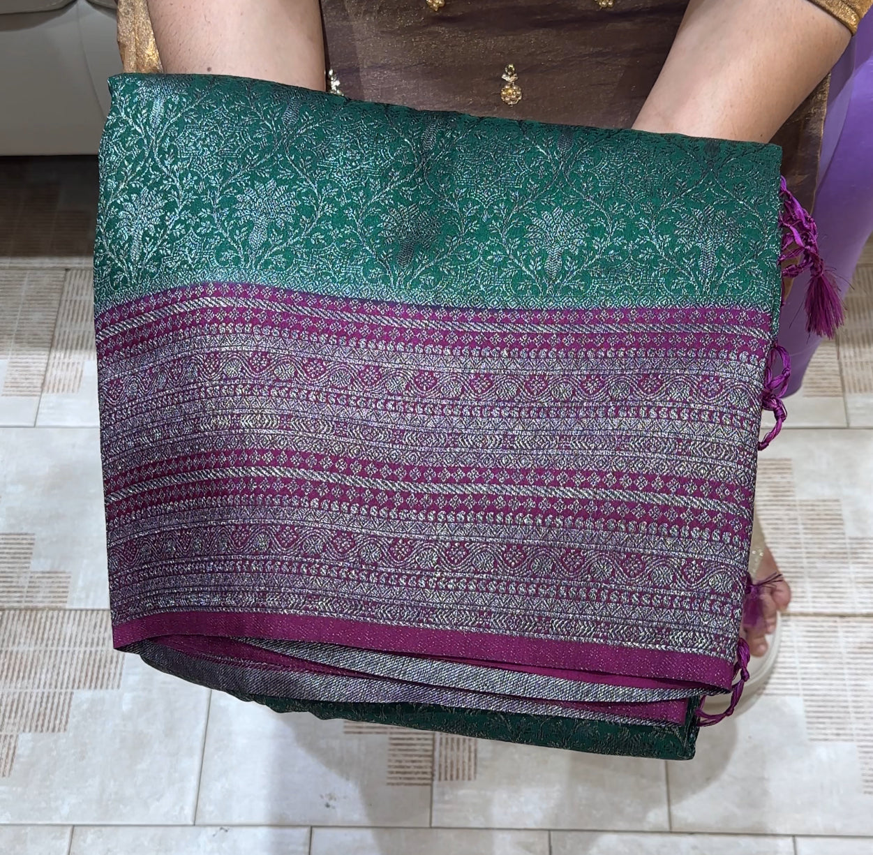SEMI BANARASI SAREES - IHA 22736