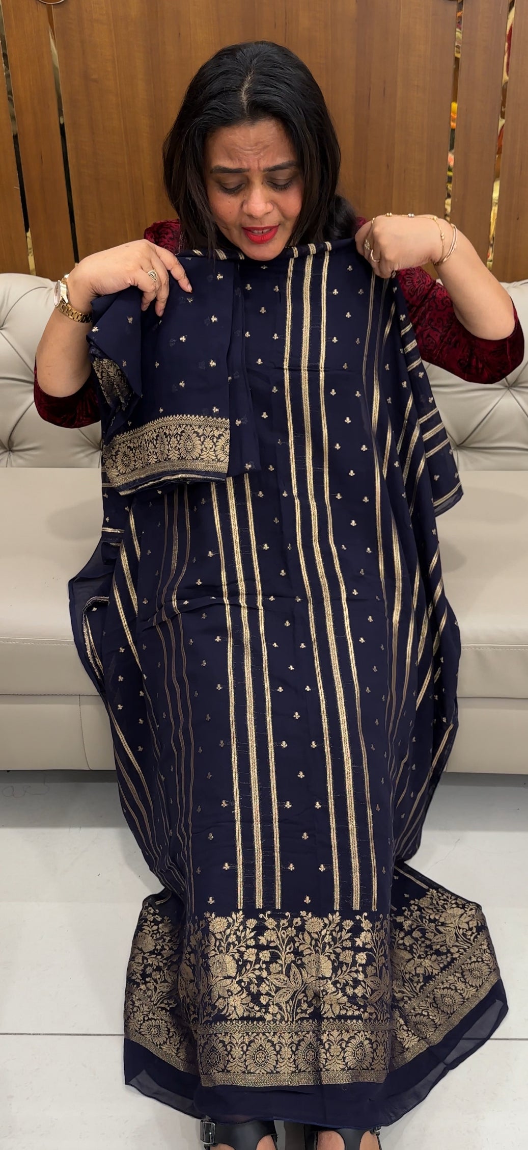 GEORGETTE BANARASI UNSTITCHED SALWAR SUITS - IHA 26039