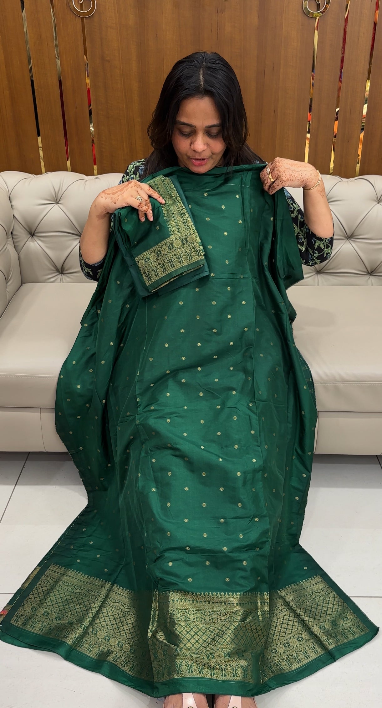 SEMI BANARASI UNSTITCHED SALWAR SUITS - IHA 27420