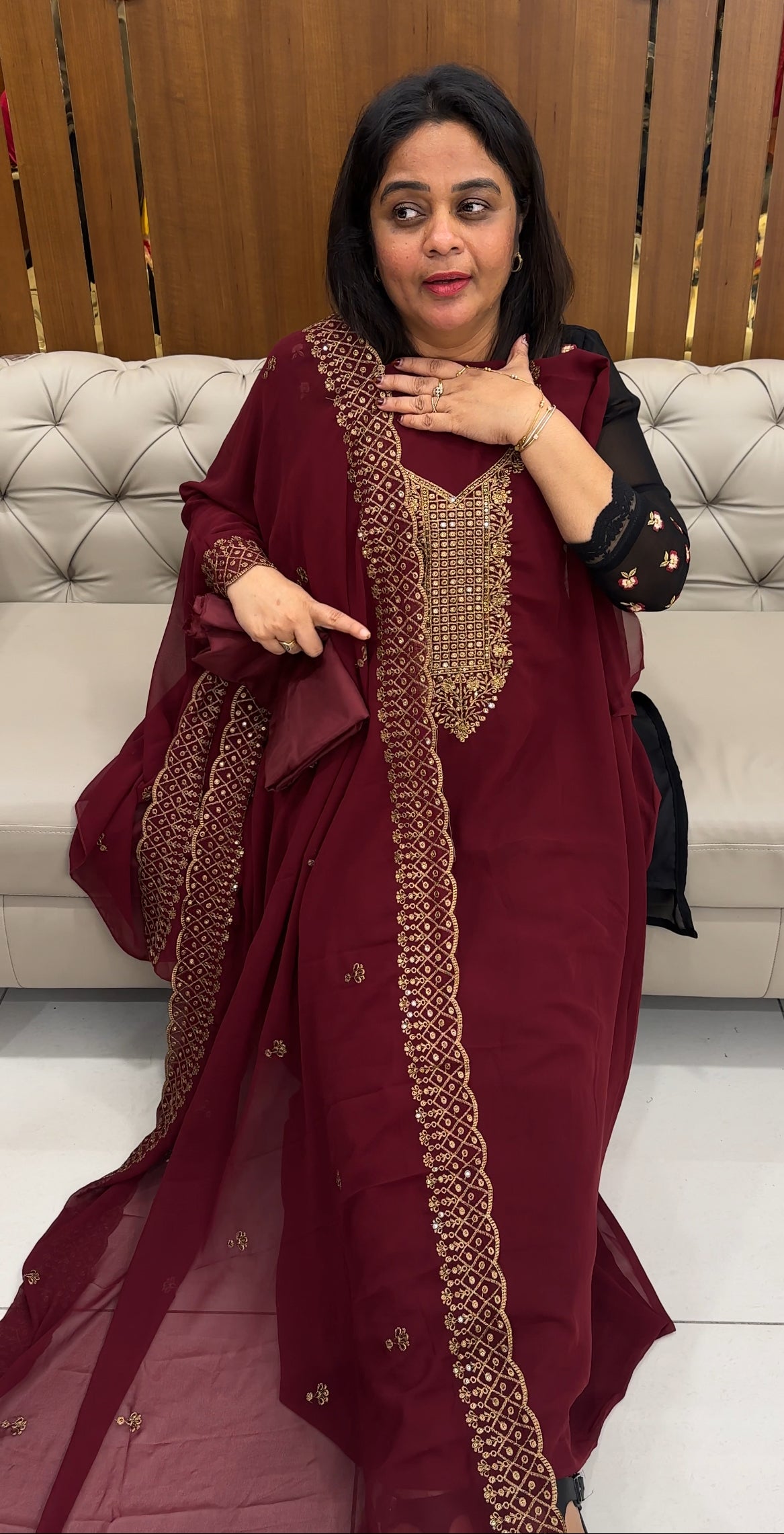 FAUX GEORGETTE UNSTITCHED SALWAR SUITS - IHA 26004