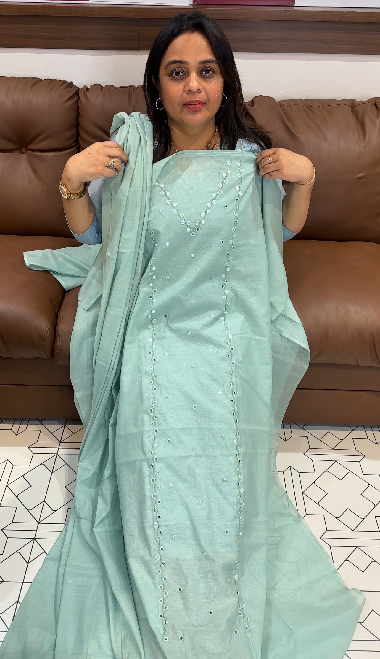 FORWARD MALAI CHANDERI TOP, BOTTOM AND DUPATTA - IHA 27299