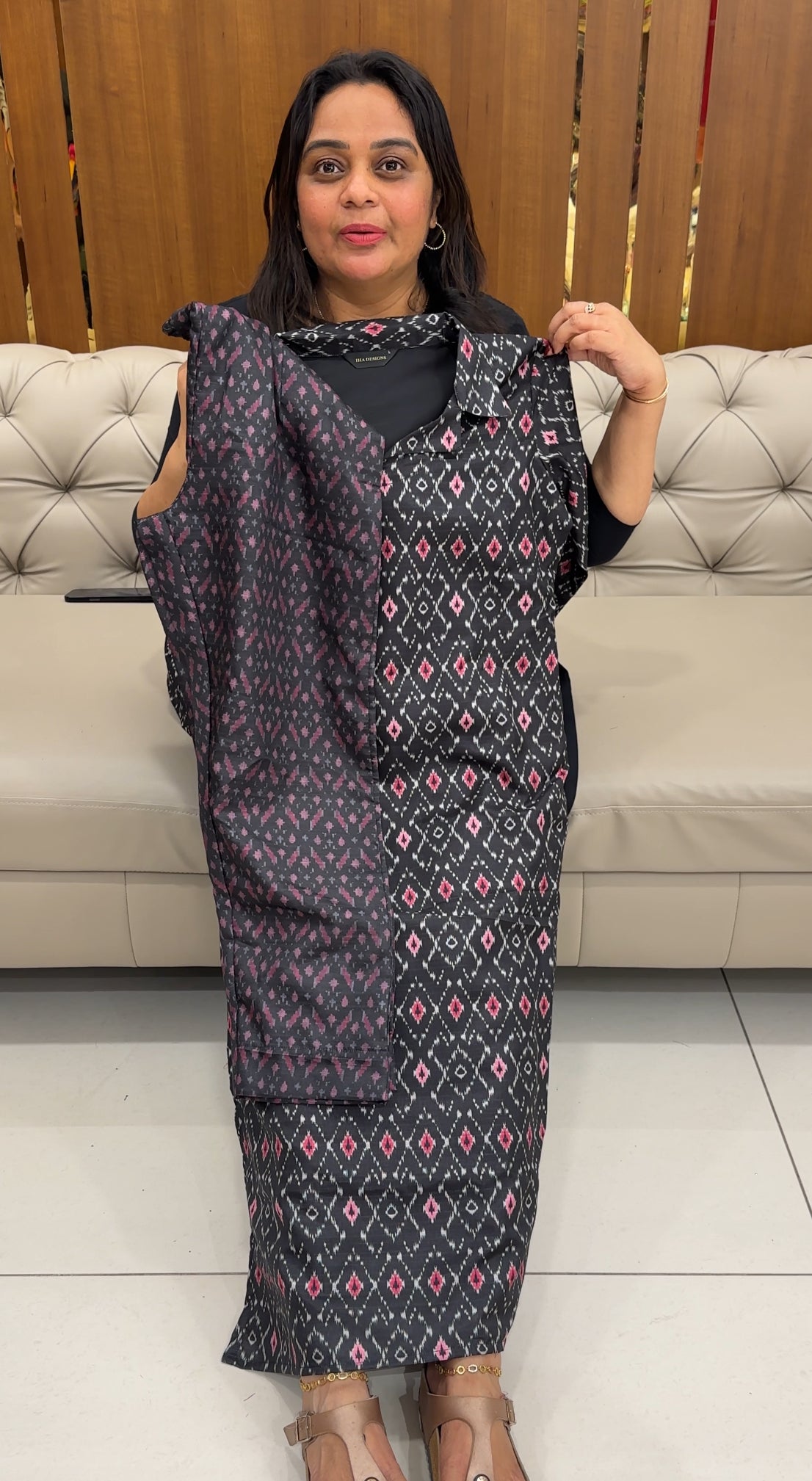 SEMI RAW SILK TOP AND BOTTOM - IHA 27089