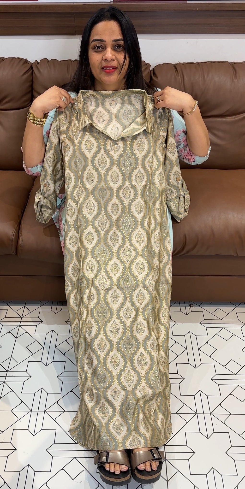 IHA'S IN-HOUSE PRINTED MODAL CHANDERI TOPS - IHA 20352