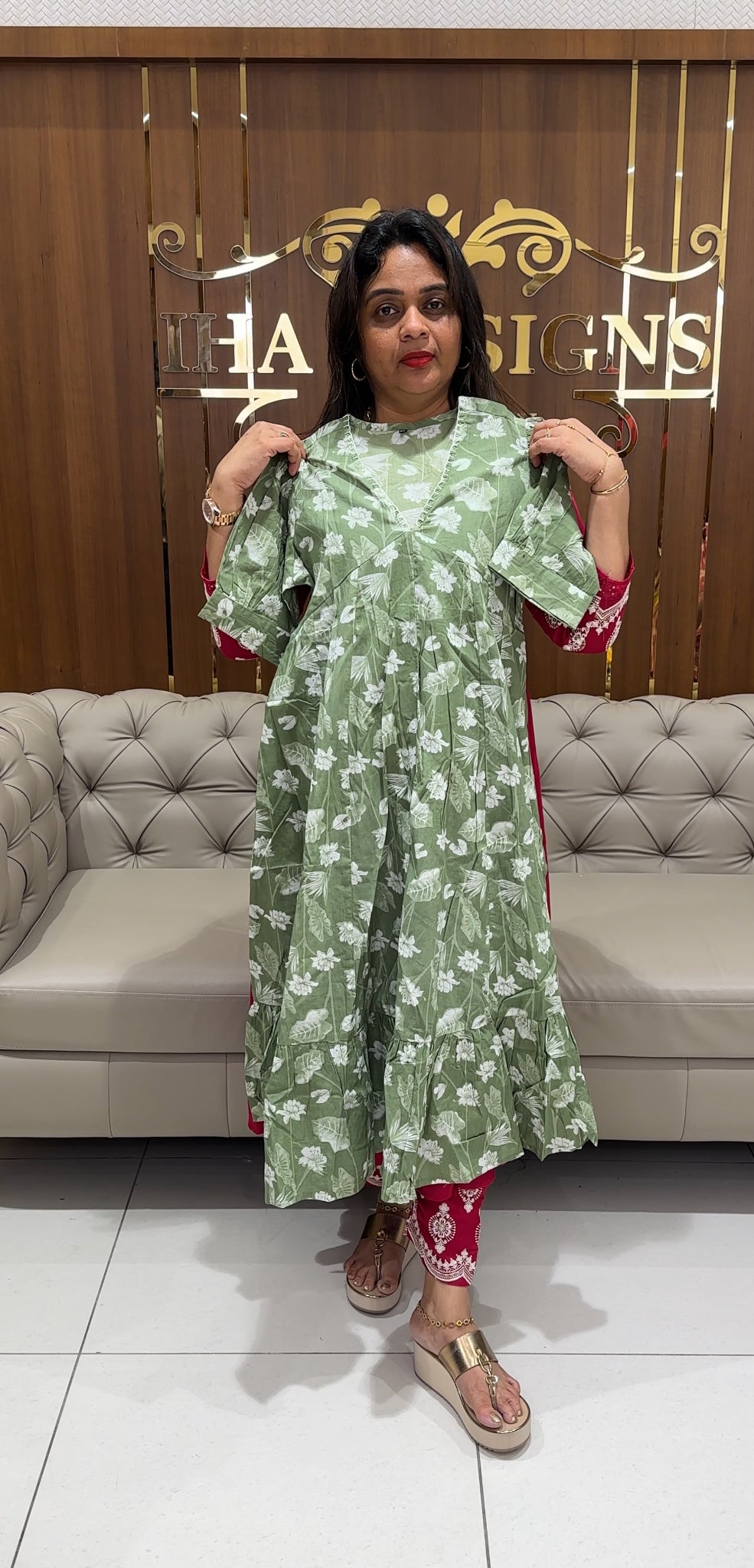 COTTON PRINTED FROCKS - IHA 24133