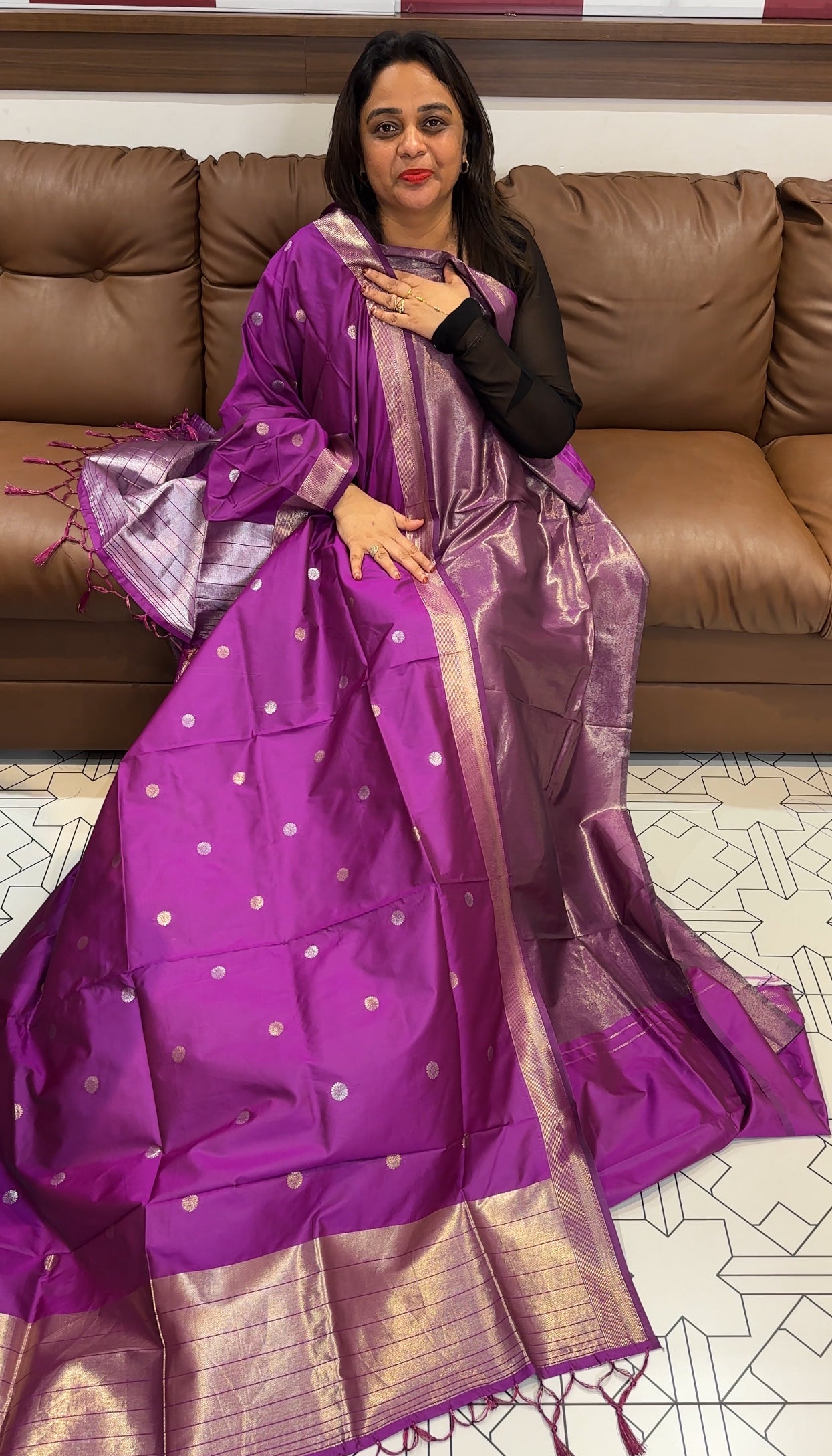 TISSUE BANARASI UNSTITCHED SALWAR SUITS - IHA 24740