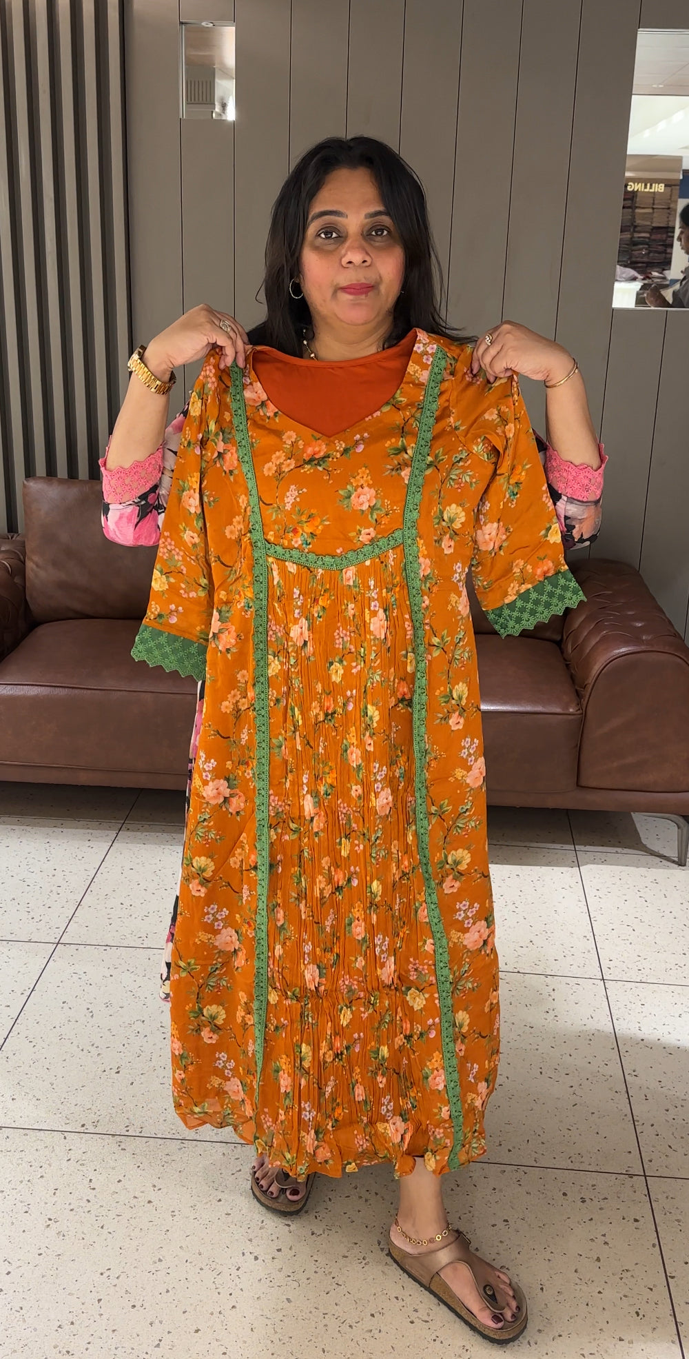 IHA'S IN-HOUSE PLATINUM CHIFFON LONG TOPS - IHA 27123