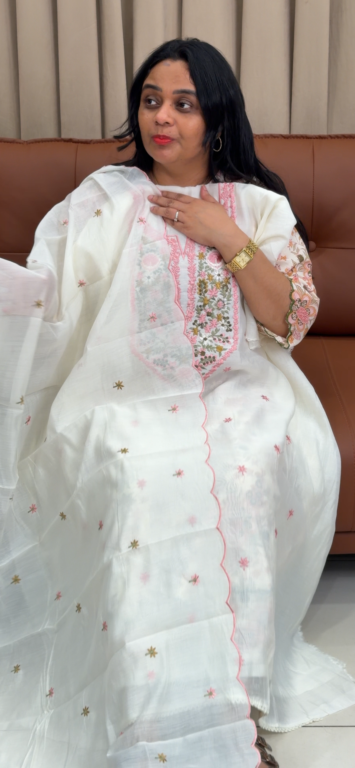 MUL CHANDERI UNSTITCHED SALWAR SUIST - IHA 35893