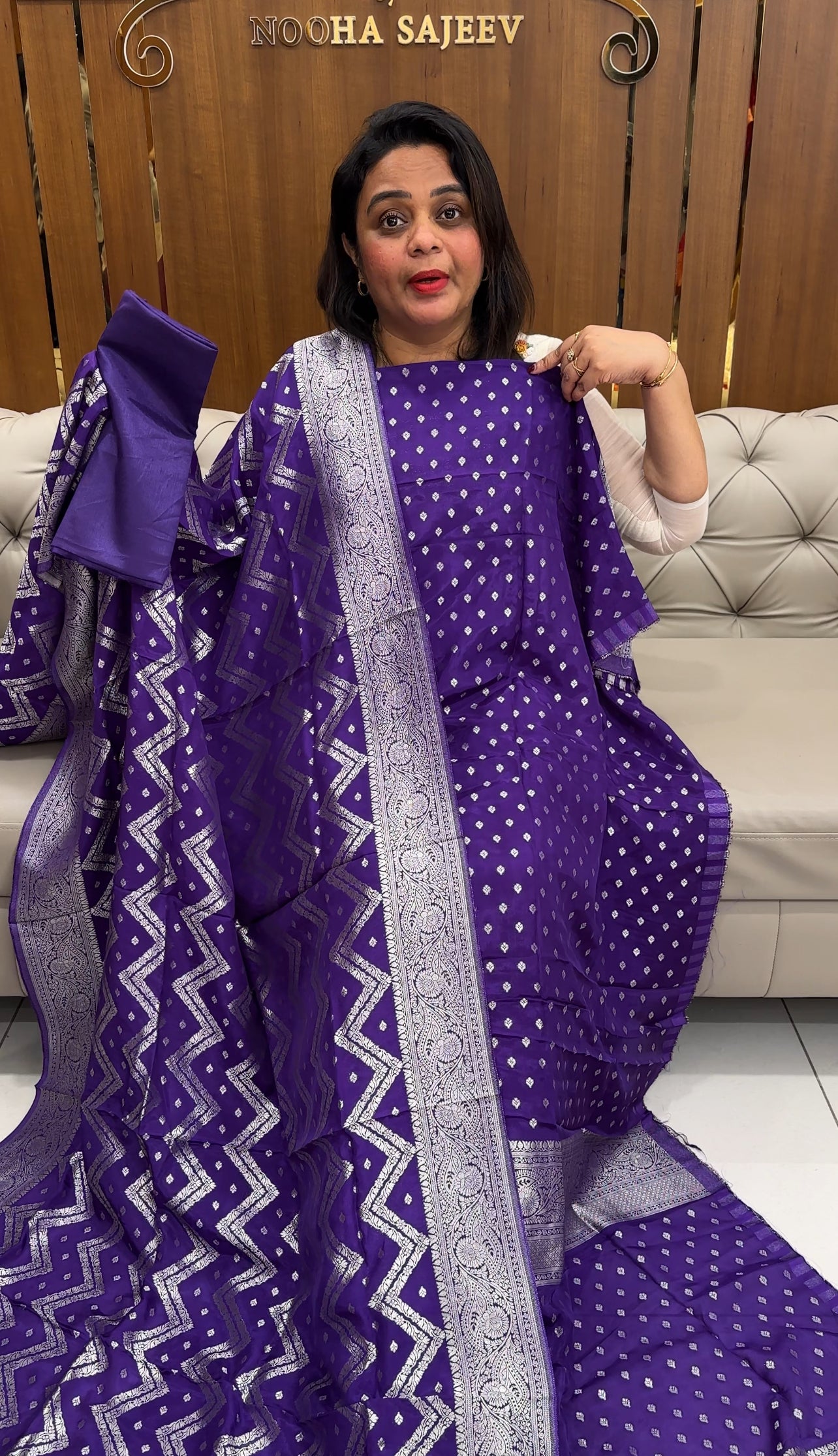 SILK BANARASI UNSTITCHED SALWAR SUITS - IHA 25920