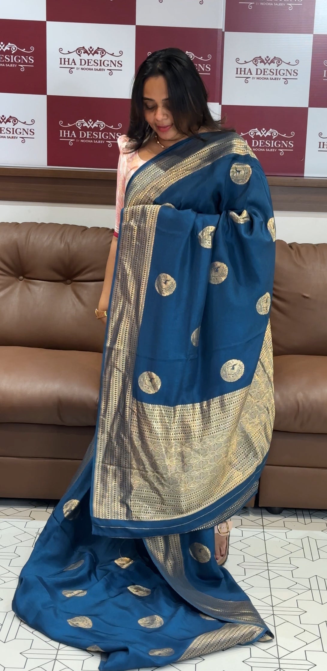 SEMI BANARASI SAREES - IHA 27676