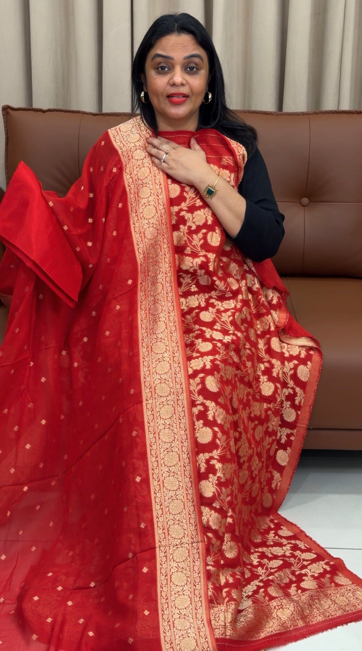 GEORGETTE BANARASI UNSTITCHED SALWAR SUITS - IHA 33445