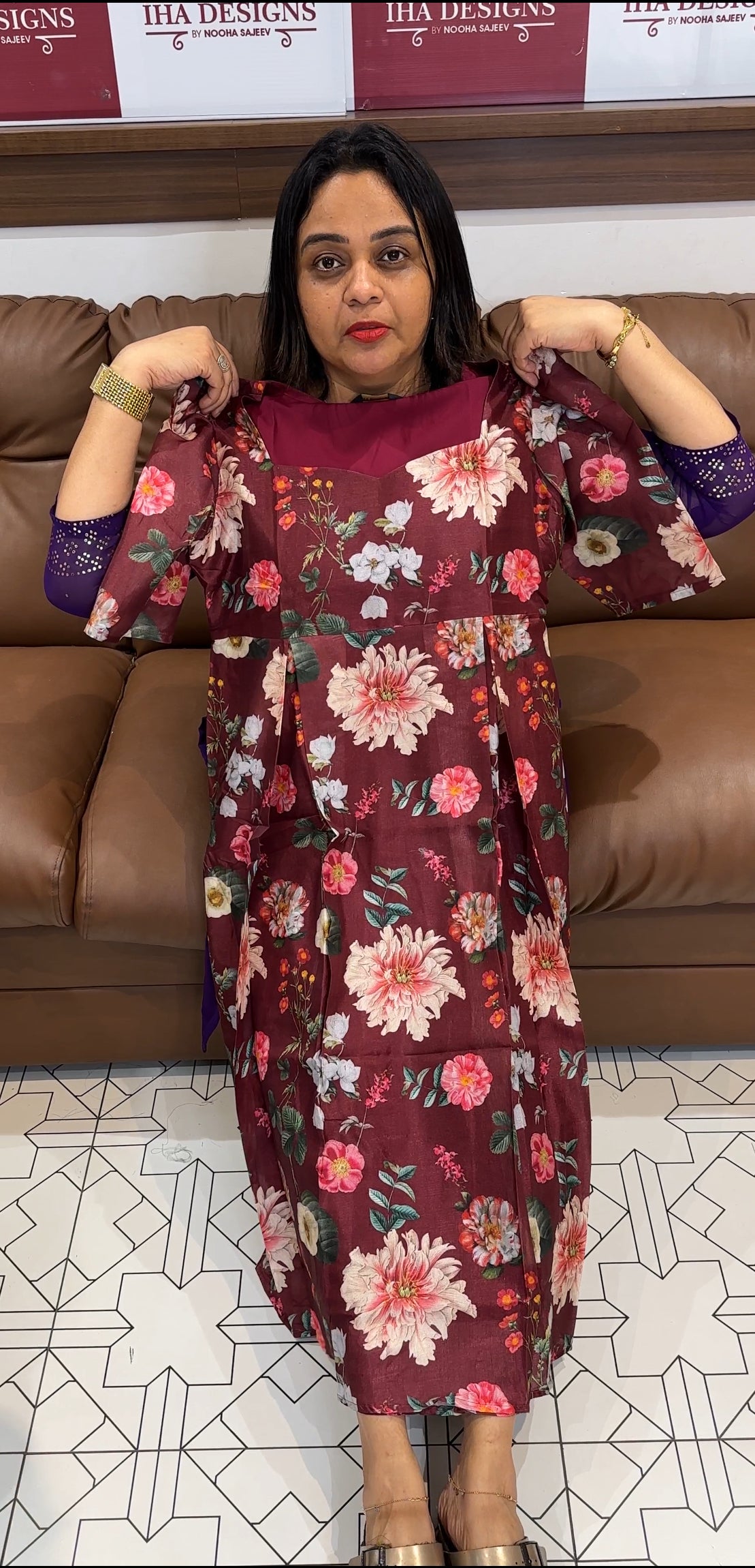 PRINTED ORGANZA FROCKS - IHA 21587