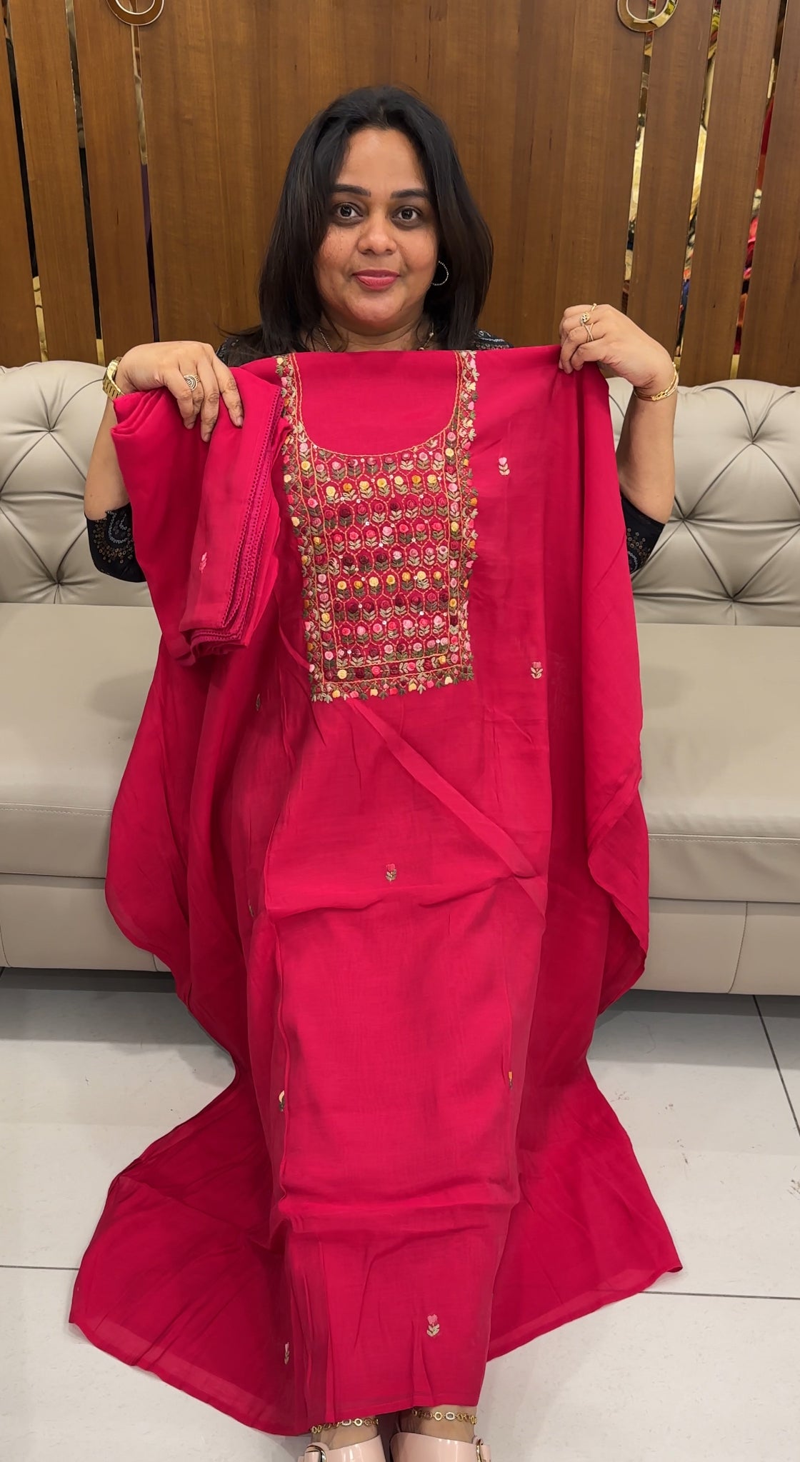 MODAL CHANDERI UNSTITCHED SALWAR SUITS - IHA 26950