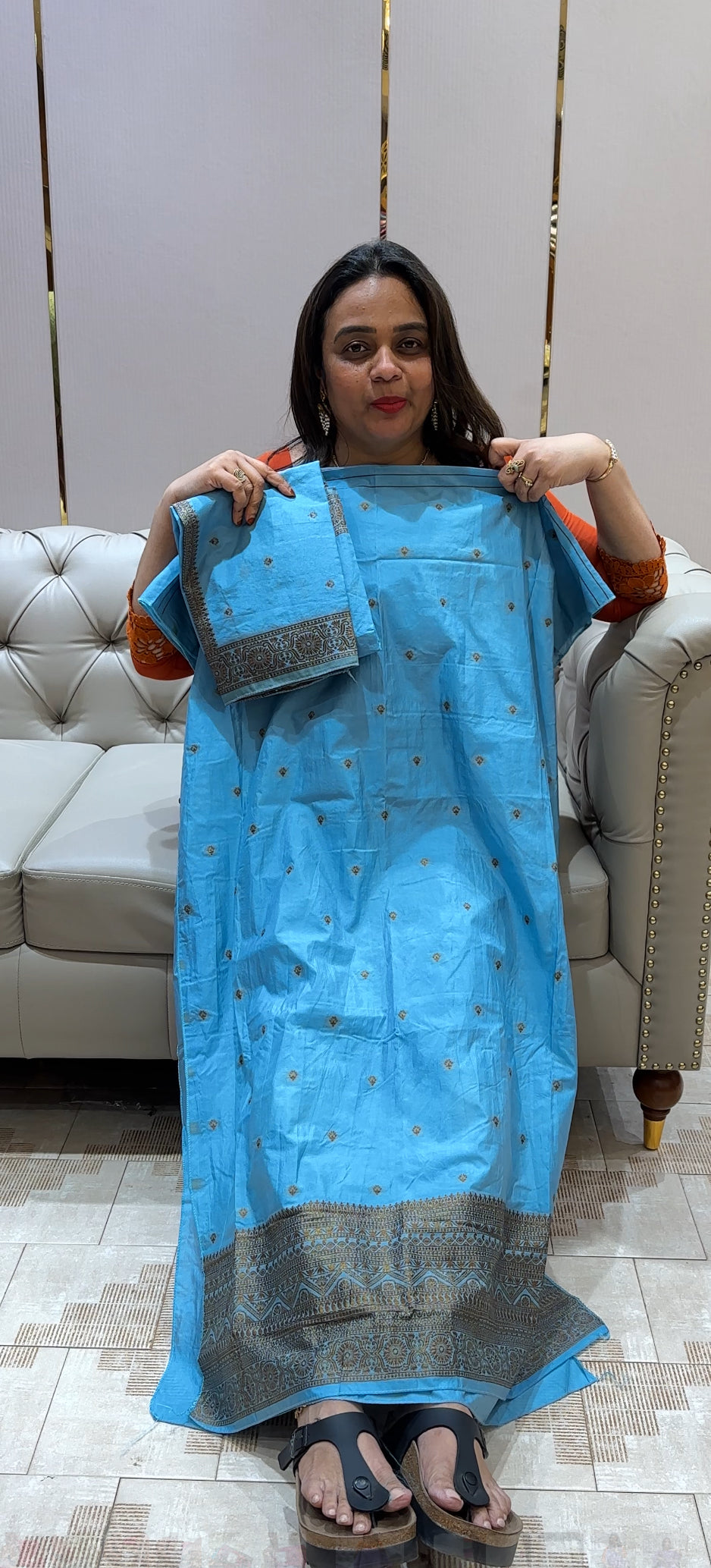 BUDGET BUY SEMI BANARASI UNSTITCHED SALWAR SUITS - IHA 22568