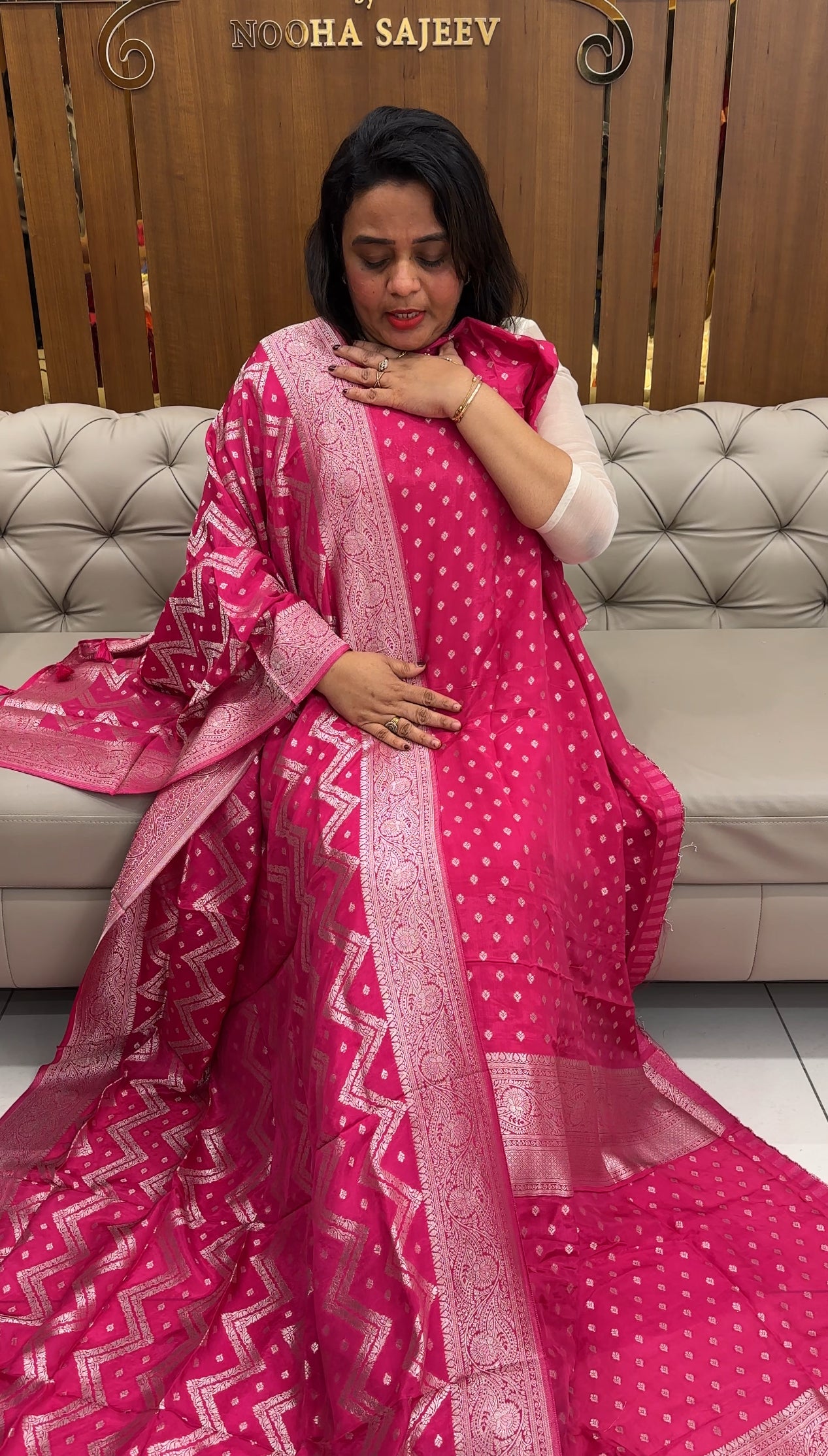 SILK BANARASI UNSTITCHED SALWAR SUITS - IHA 25920