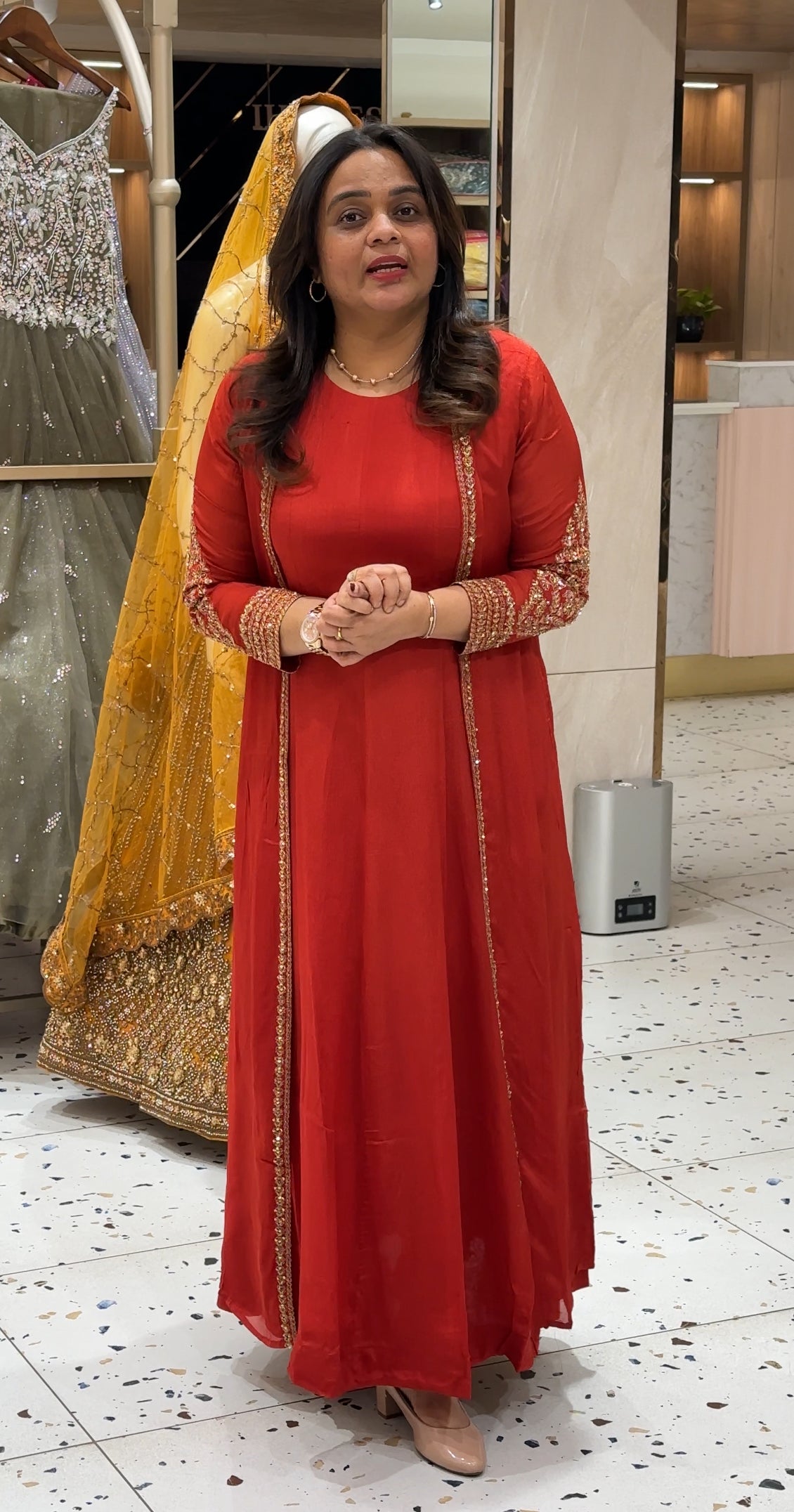 ANARKALI TOP AND JACKET - IHA 27189