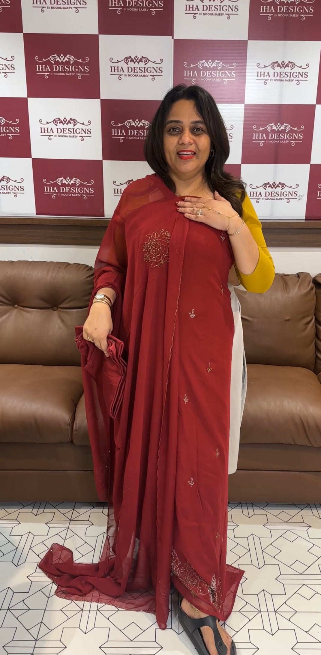 HAND WORKED GEORGETTE UNSTITCHED SALWAR SUITS - IHA 24722