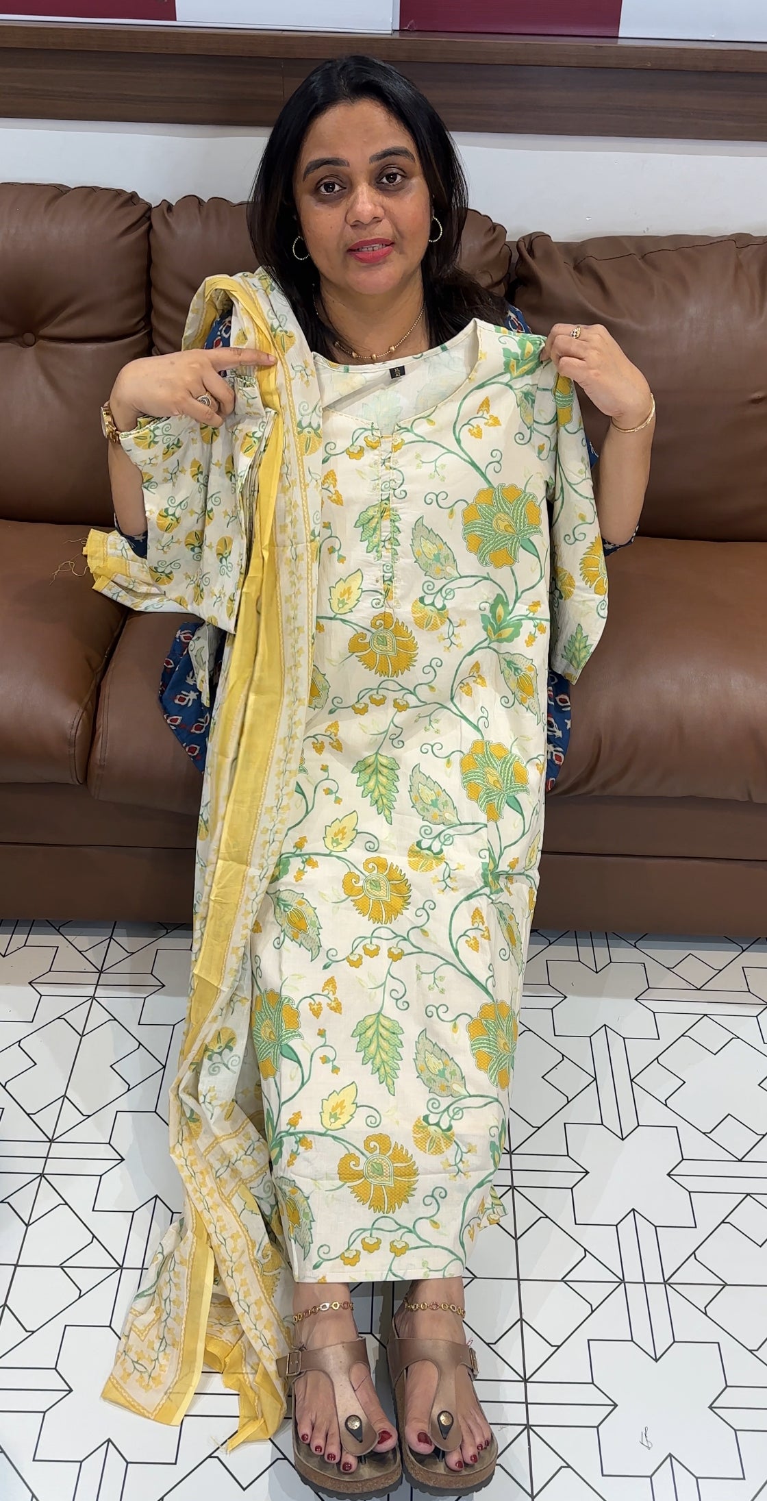 MUL MUL COTTONTOP, BOTTOM AND DUPATTA - IHA 27362