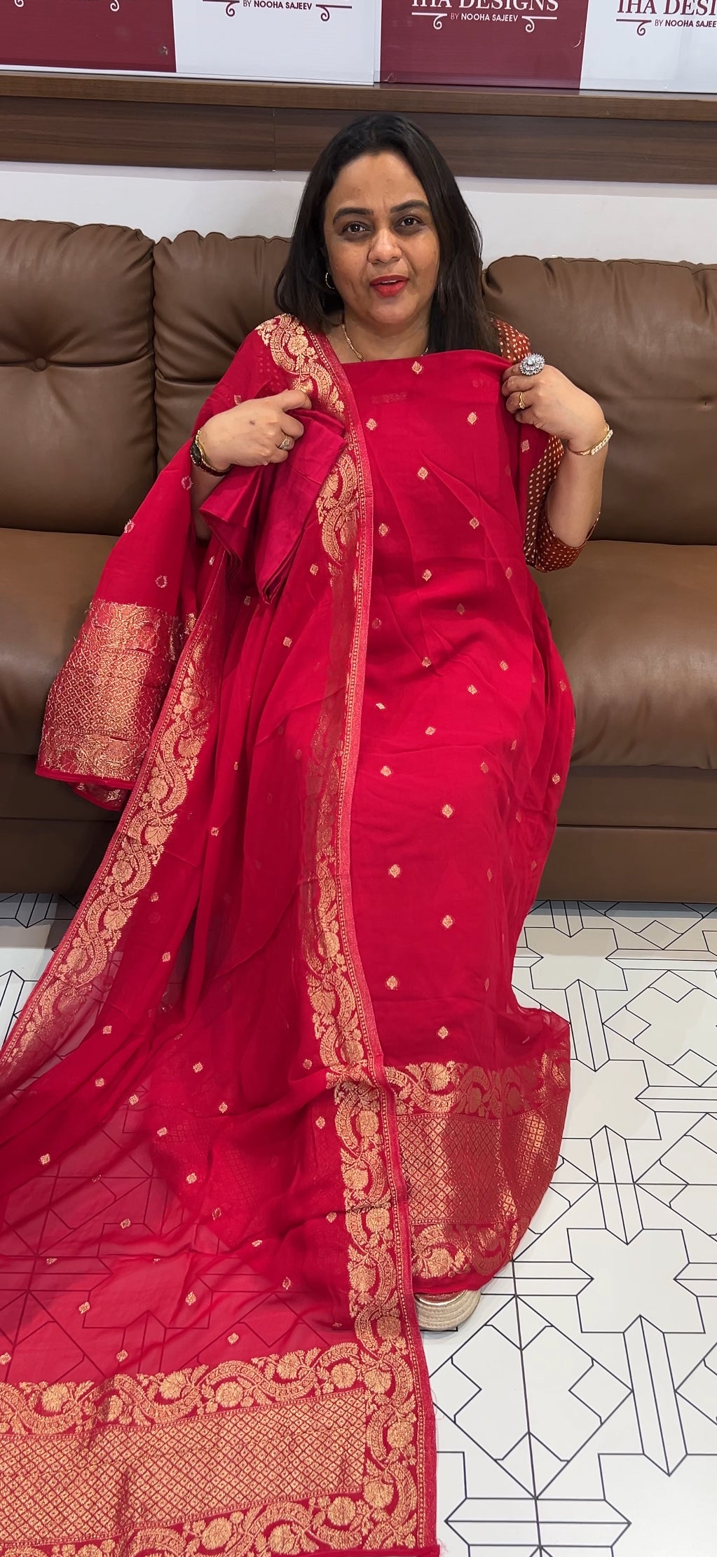 GEORGETTE UNSTITCHED SALWAR SUITS - IHA 22807
