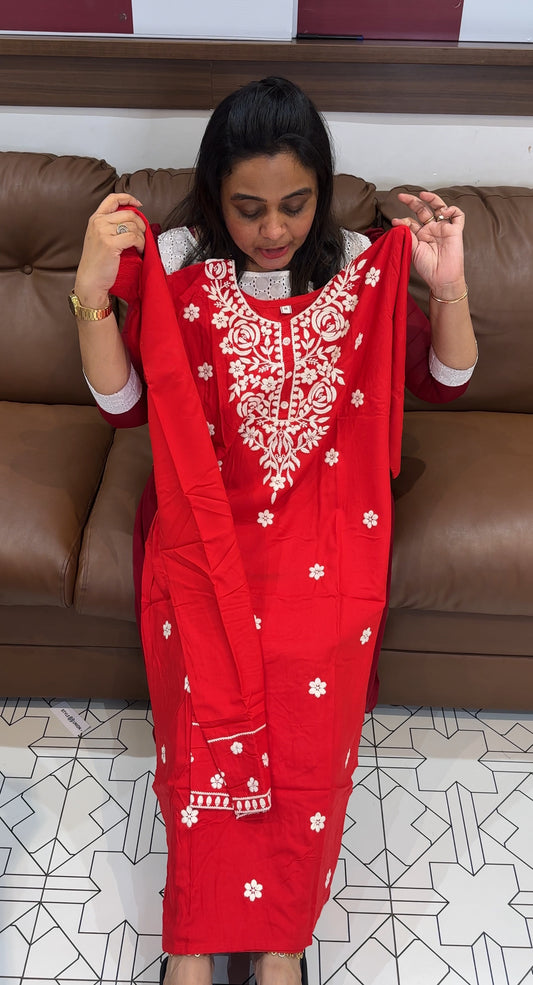 RAYON CHIKANKARI TOP AND BOTTOM - IHA 27842