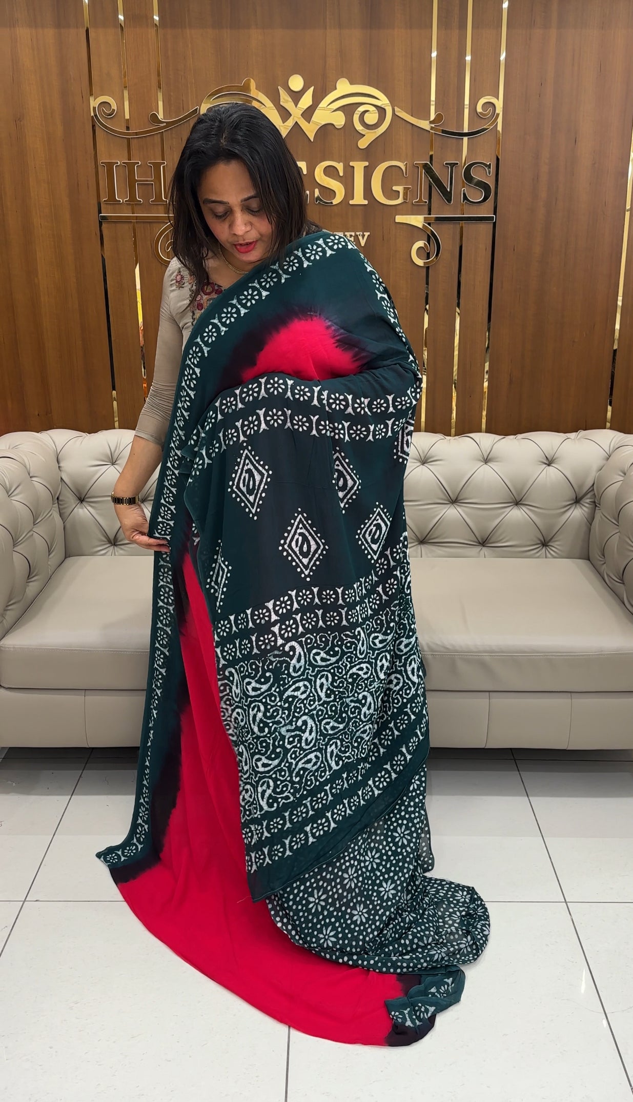 VISCOSE GEORGETTE SAREES - IHA 25807