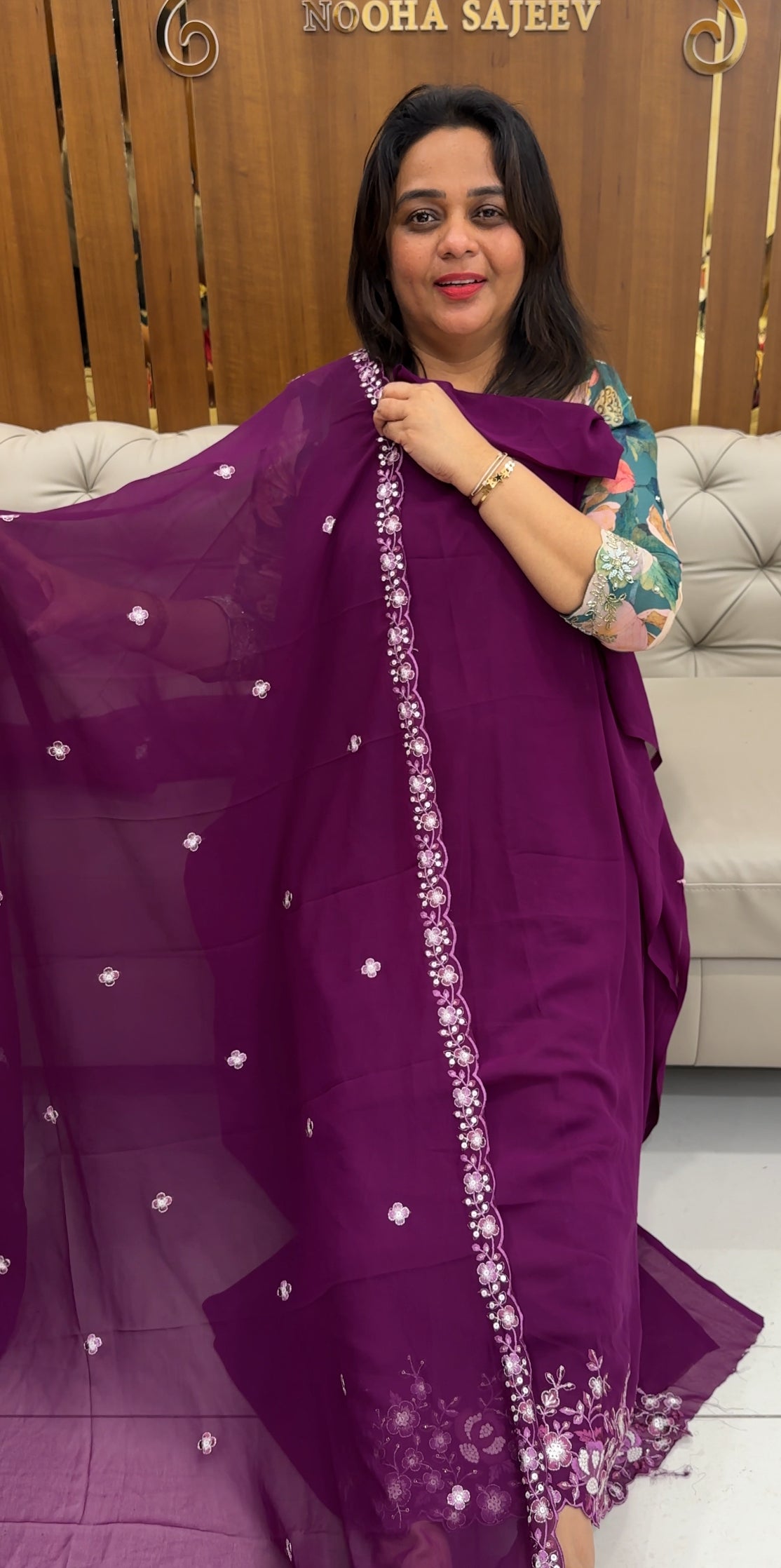 FAUX GEORGETTE UNSTITCHED SALWAR SUITS - IHA 25719