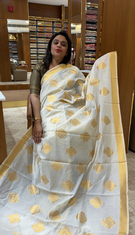 MUL CHANDERI ONAM SAREES - IHA 25283