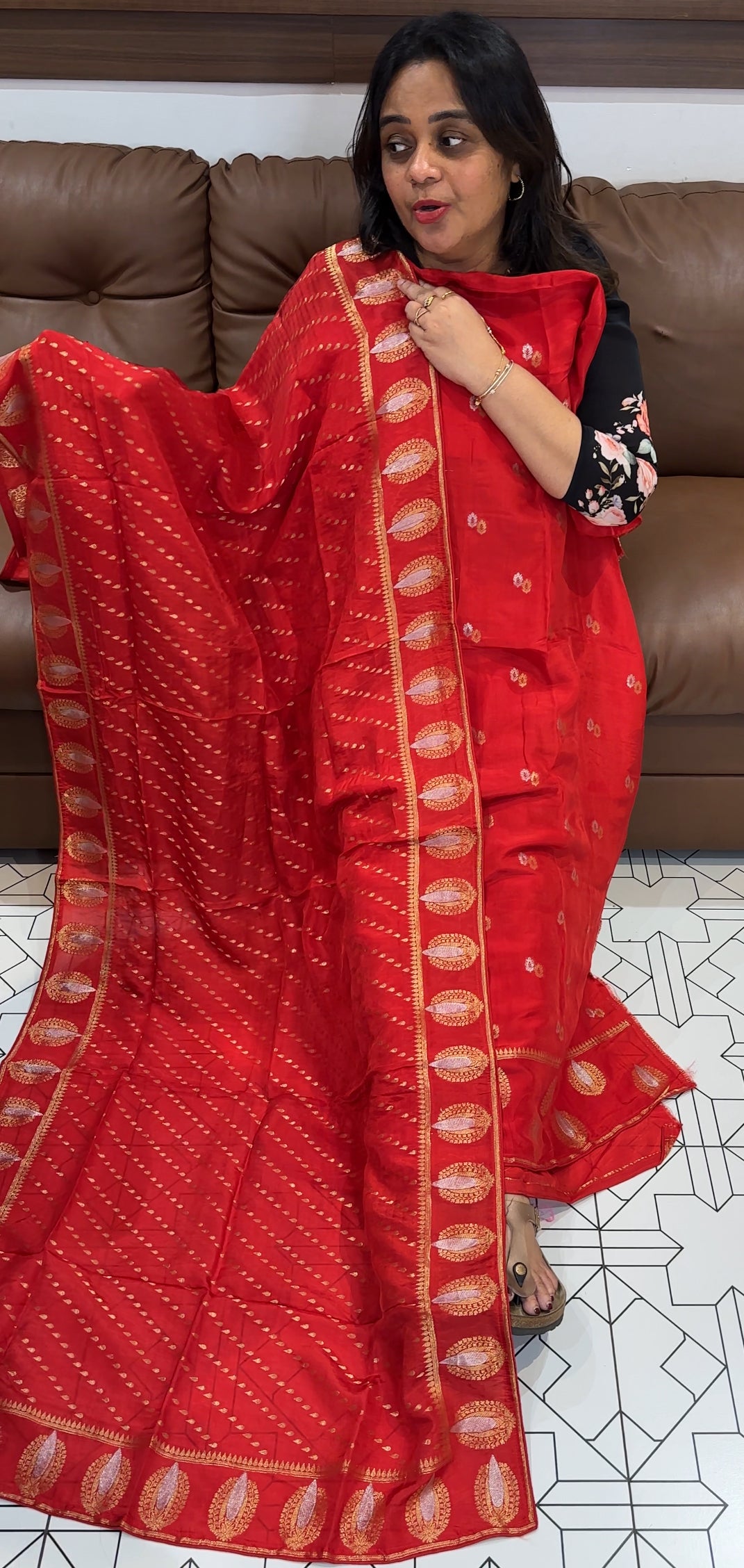 CRAPE BANARASI UNSTITCHED SALWAR SUITS - IHA 26712
