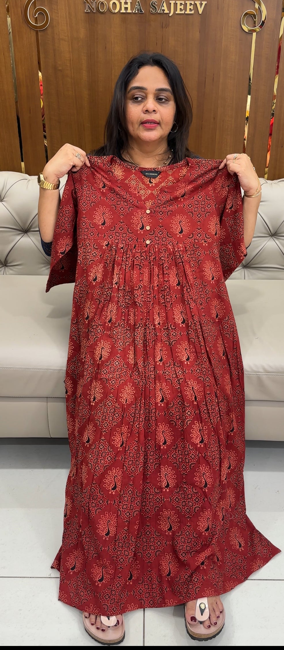 PRINTED COTTON ALINE TOPS - IHA 26980