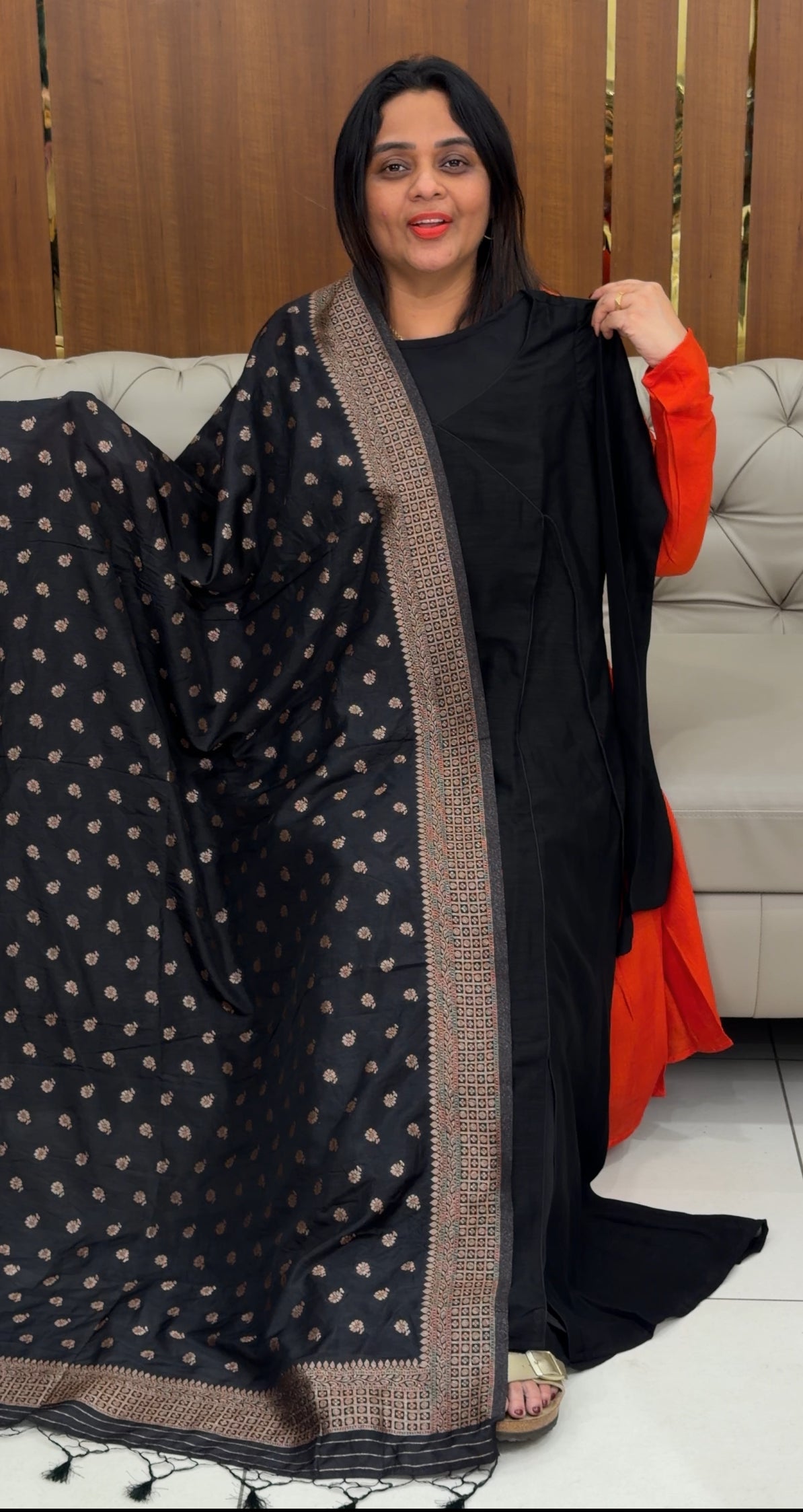 IHA'S IN-HOUSE SEMI RAW SILK SLITTED TOP AND DUPATTA - IHA 29786