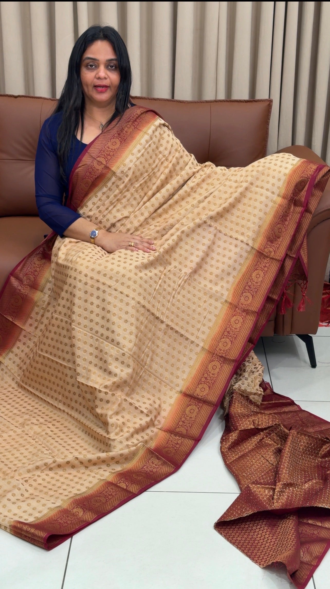 SEMI BANARASI SAREES - IHA 33629