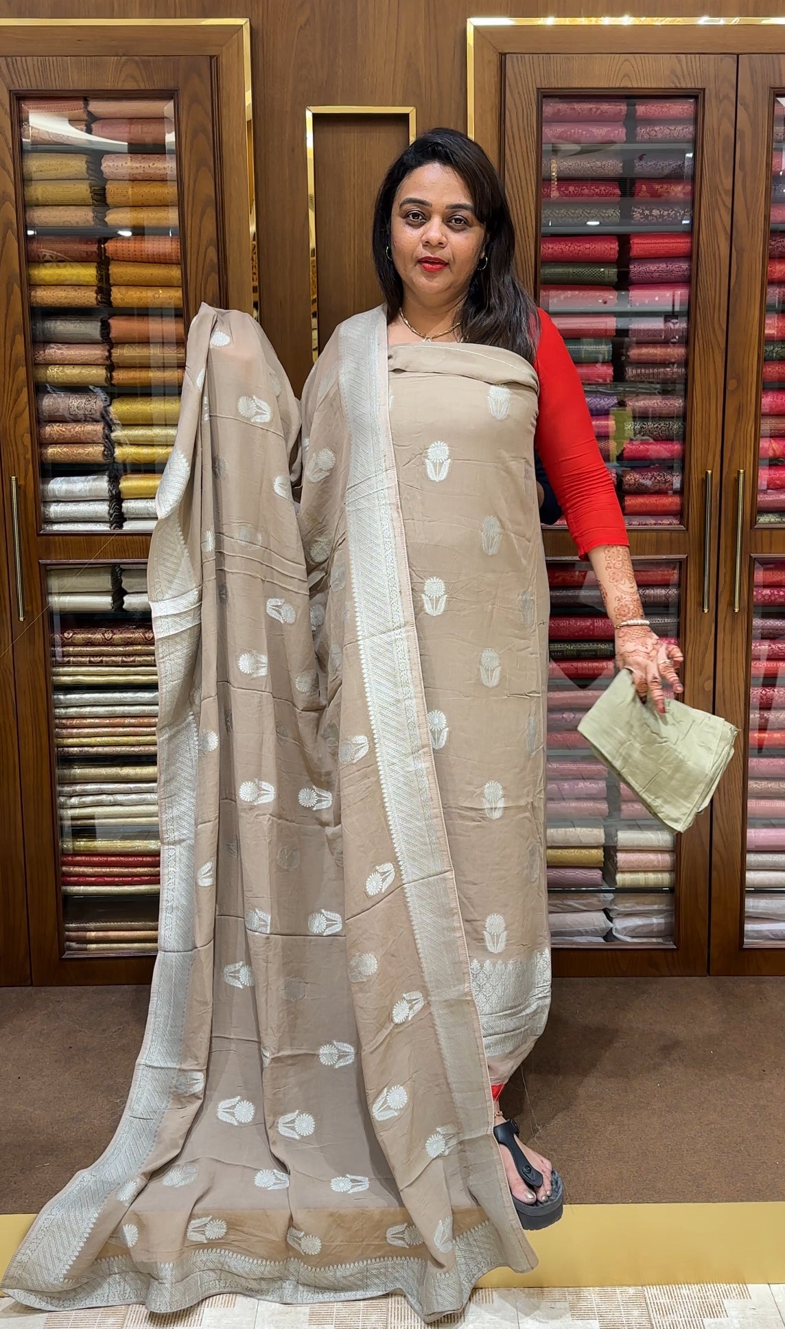 VISCOSE GEORGETTE UNSTITCHED SALWAR SUITS - IHA 23687