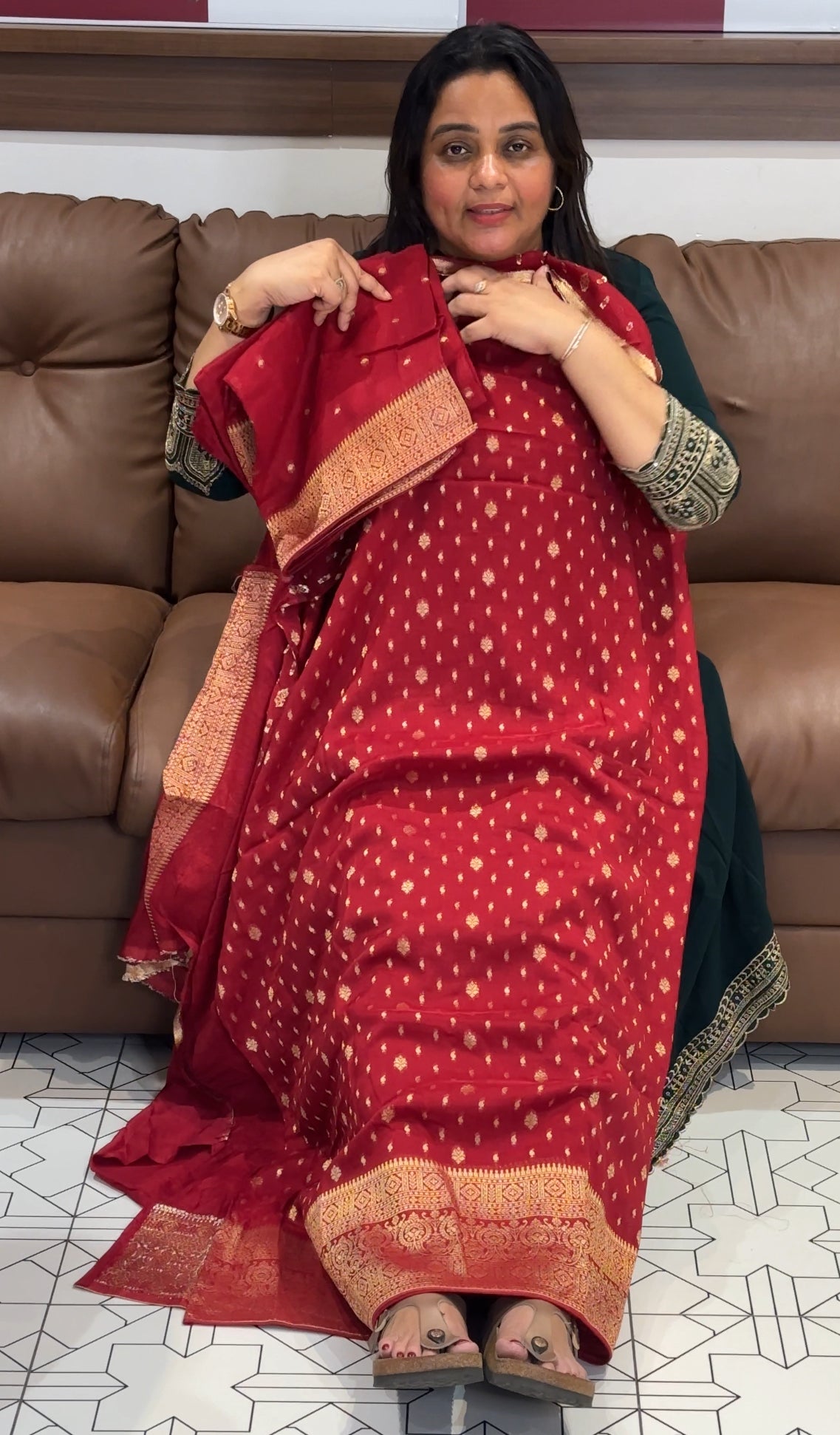 VISCOSE ORGANZA UNSTITCHED SALWAR SUITS - IHA 27388