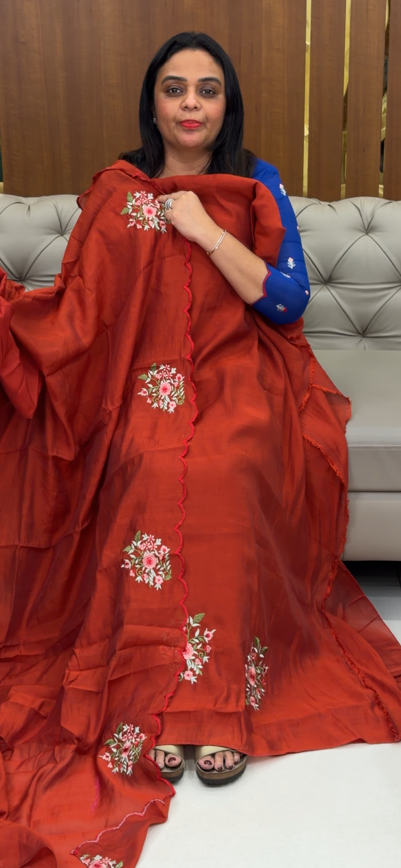 FORWARD MALAI CHANDERI TOP, BOTTOM AND DUPATTA - IHA 32202