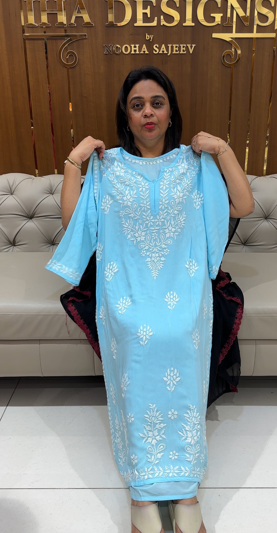 LUCKNOWI CHIKANKARI TOPS - IHA 24882