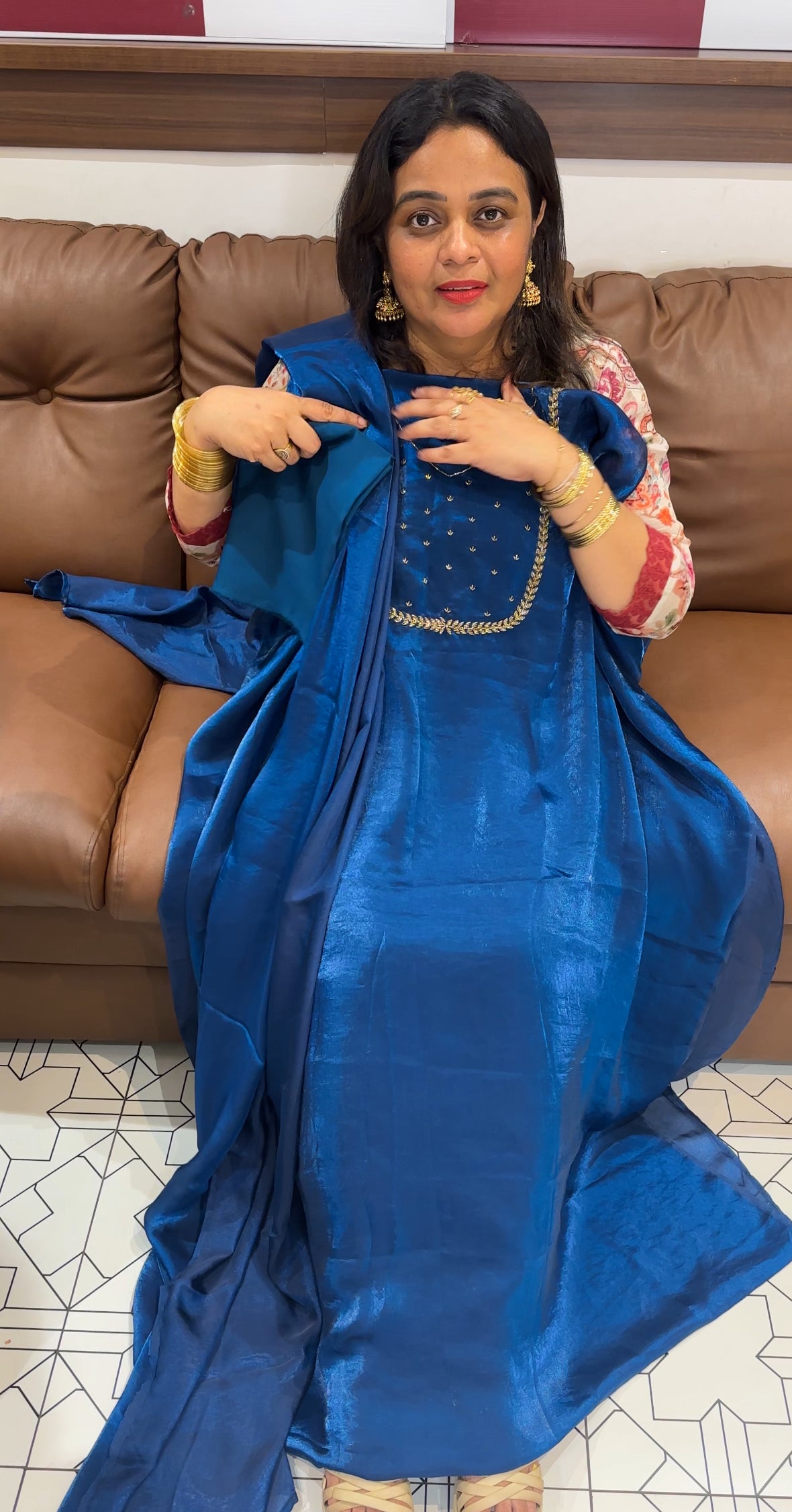 HAND WORKED UNSTITCHED SALWAR SUITS - IHA 26147