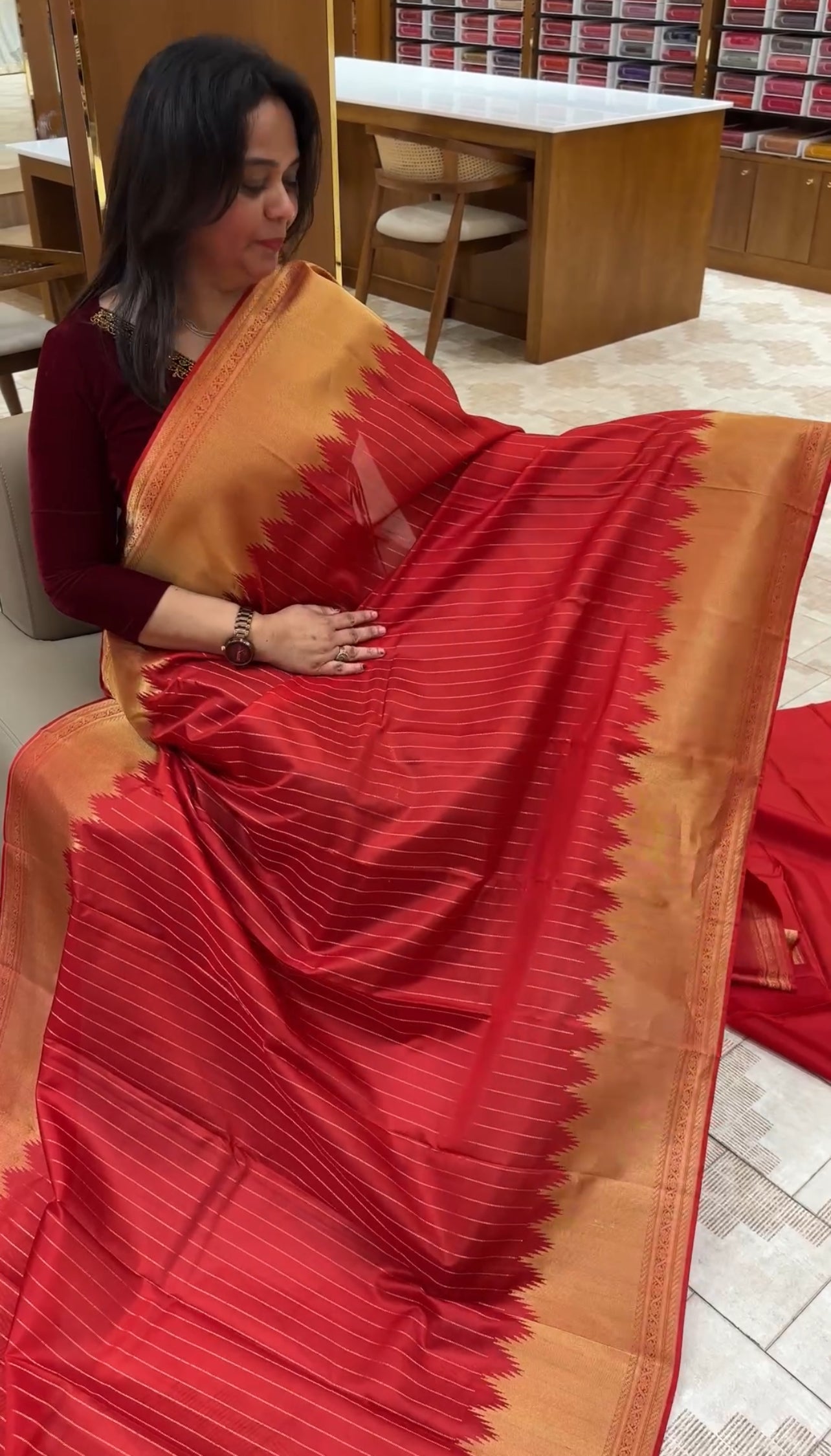 HAND LOOM KANCHIPURAM SAREES - IHA 25909