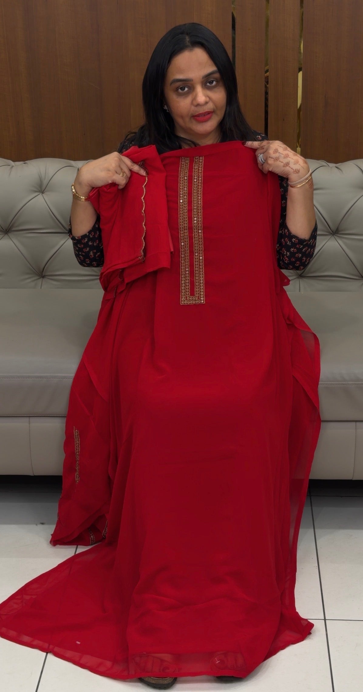 FAUX GEORGETTE UNSTITCHED SALWAR SUITS - IHA 31845