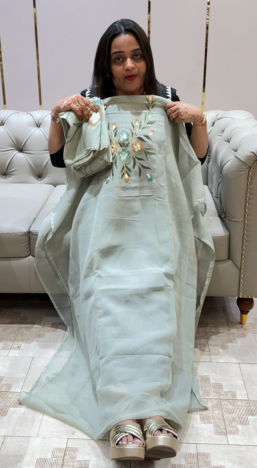 CRUSHED TISSUE UNSTITCHED SALWAR SUITS - IHA 22023