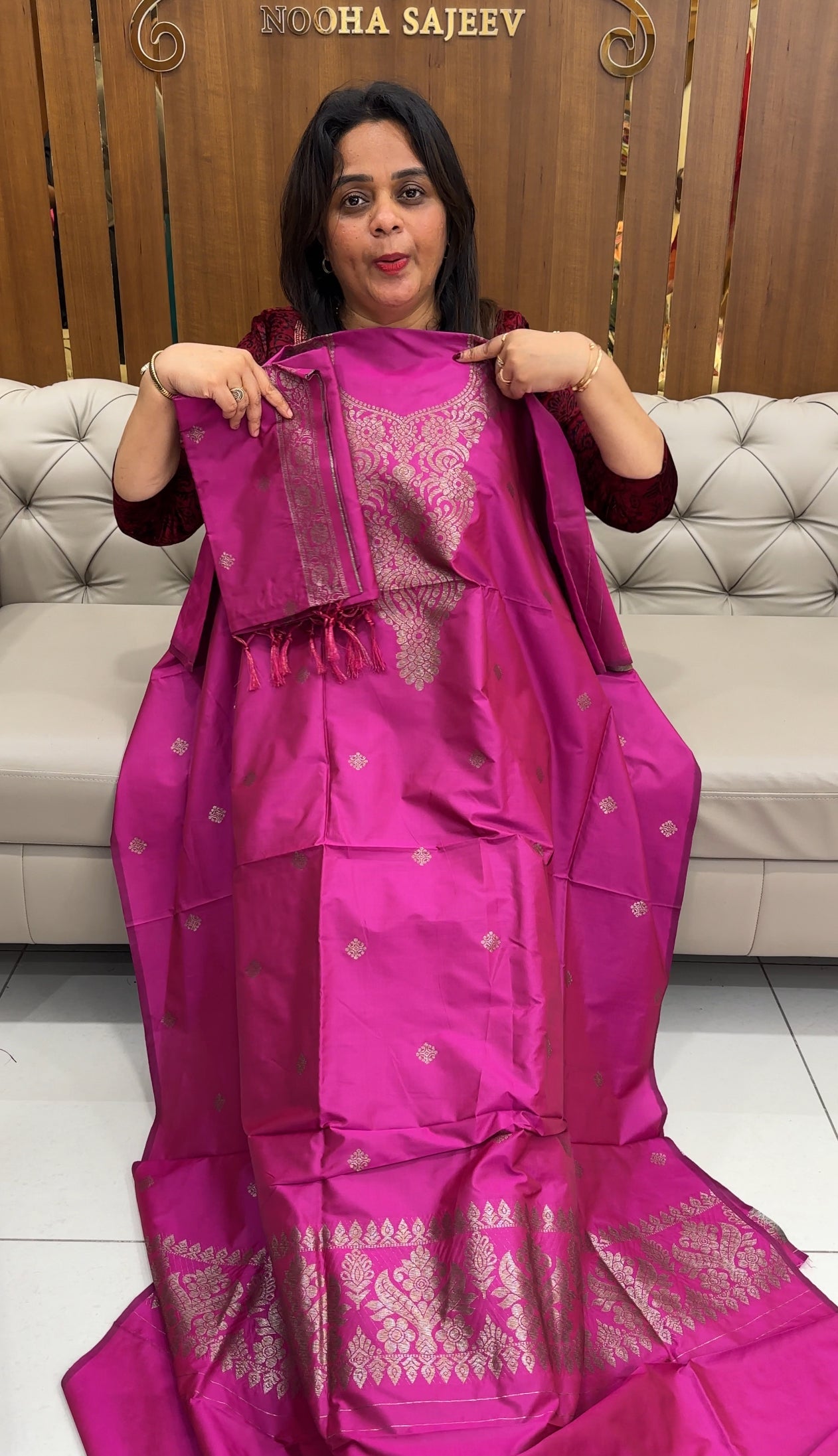 SEMI BANARASI UNSTITCHED SALWAR SUITS - IHA 25947