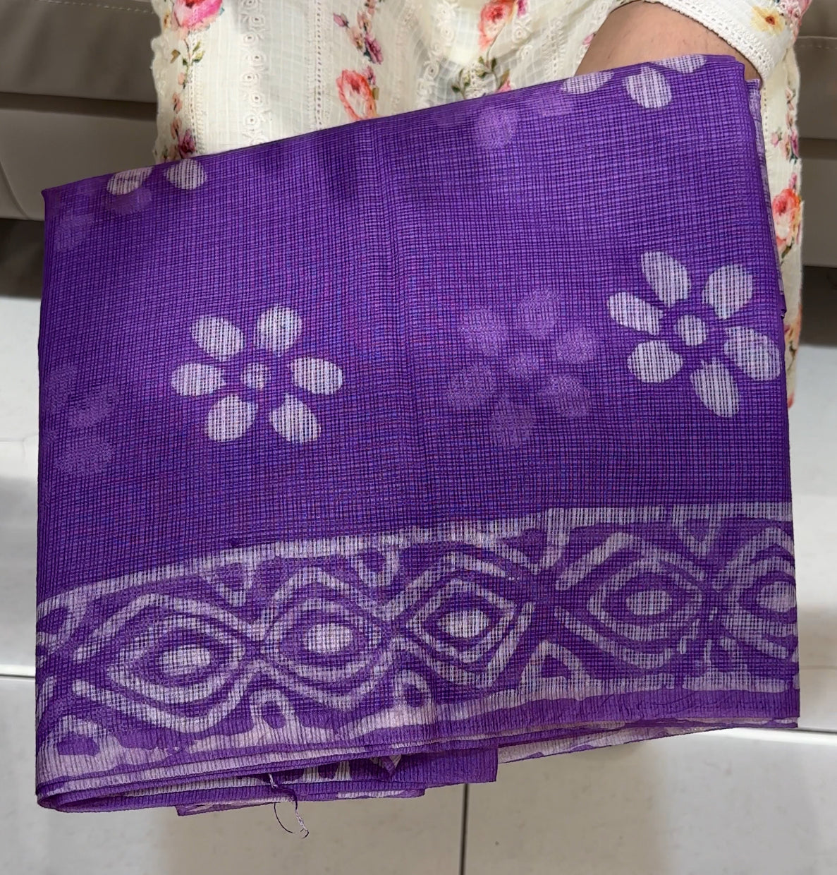 NET KOTA BATIK PRINTED SAREES - IHA 25059