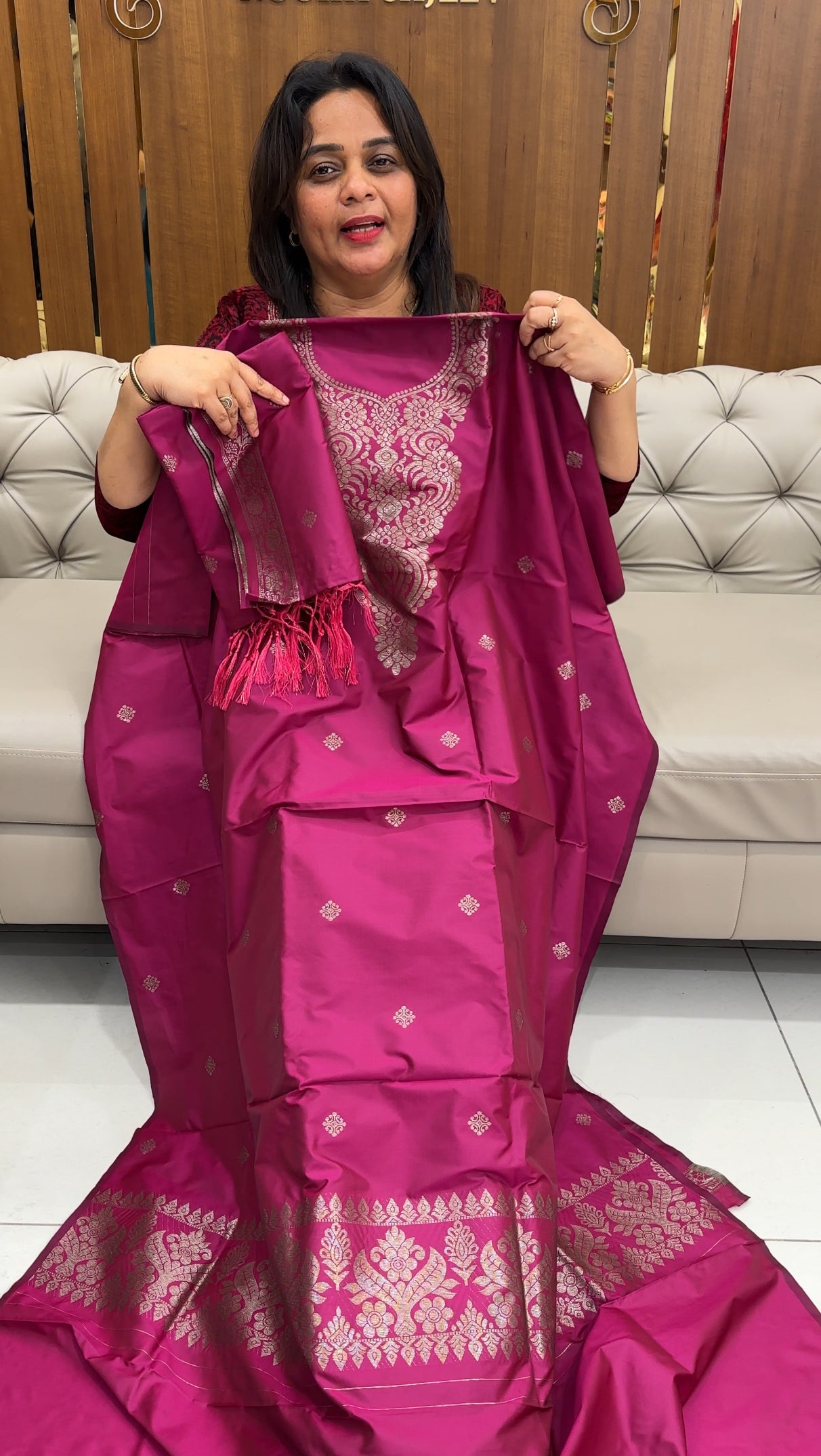 SEMI BANARASI UNSTITCHED SALWAR SUITS - IHA 25947