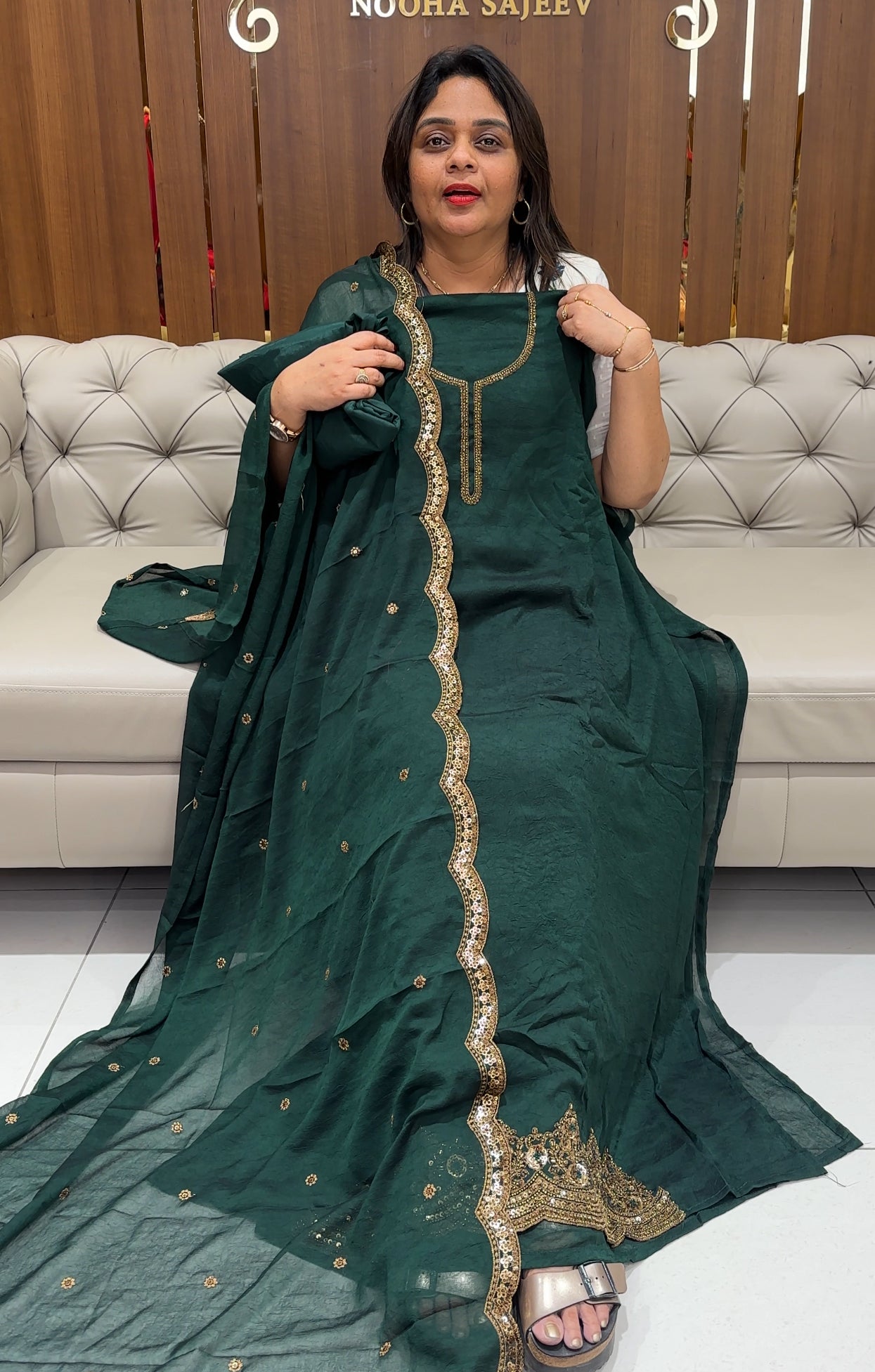 CRUSHED SILK UNSTITCHED SALWAR SUITS - IHA 24137
