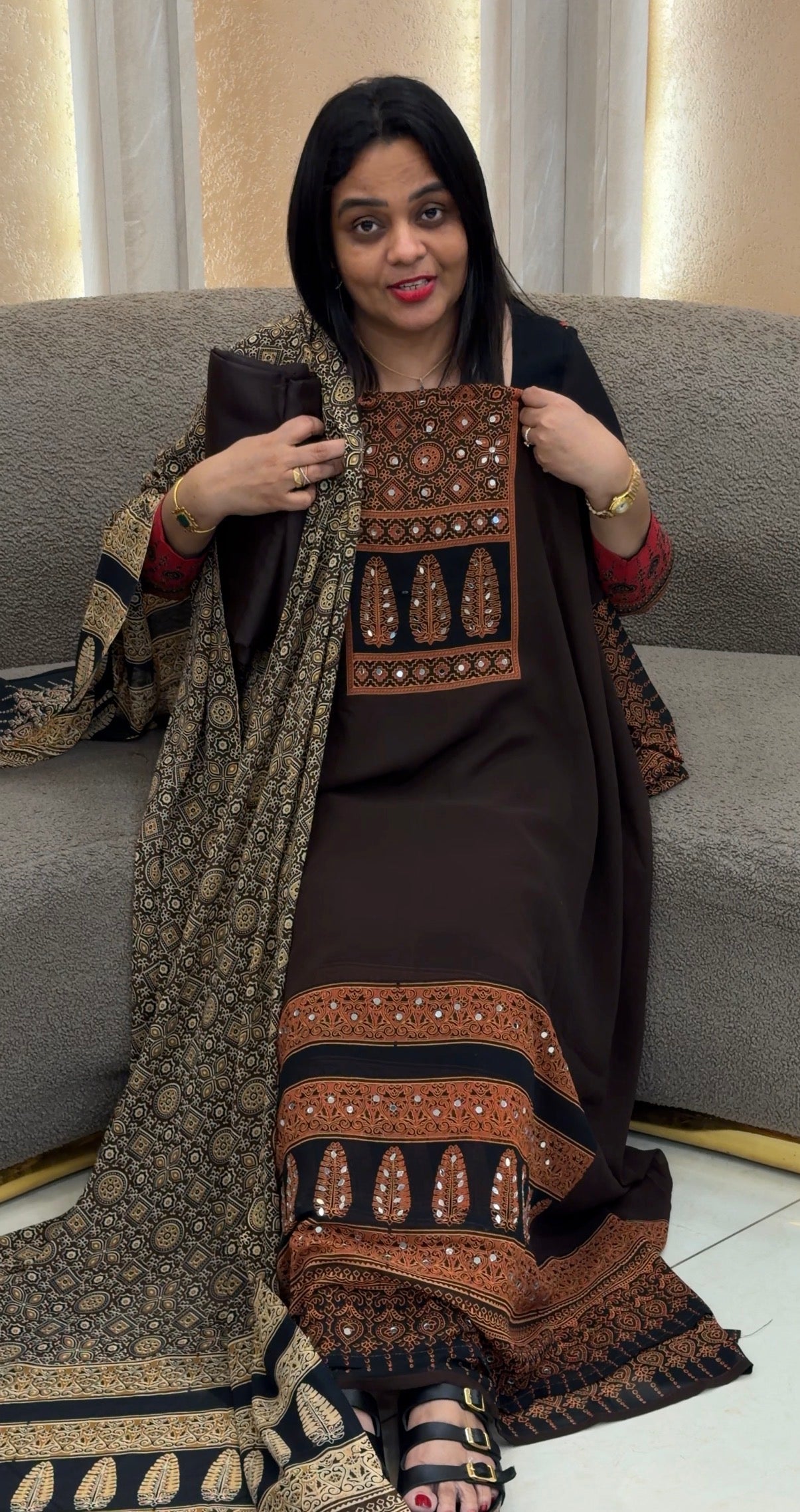 IHA'S IN-HOUSE GEORGETTE TOP,BOTTOM AND DUPATTA - IHA 34360