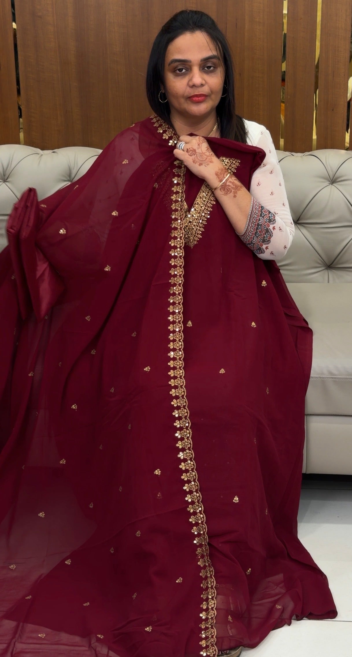 FAUX GEORGETTE UNSTITCHED SALWAR SUITS - IHA 33048
