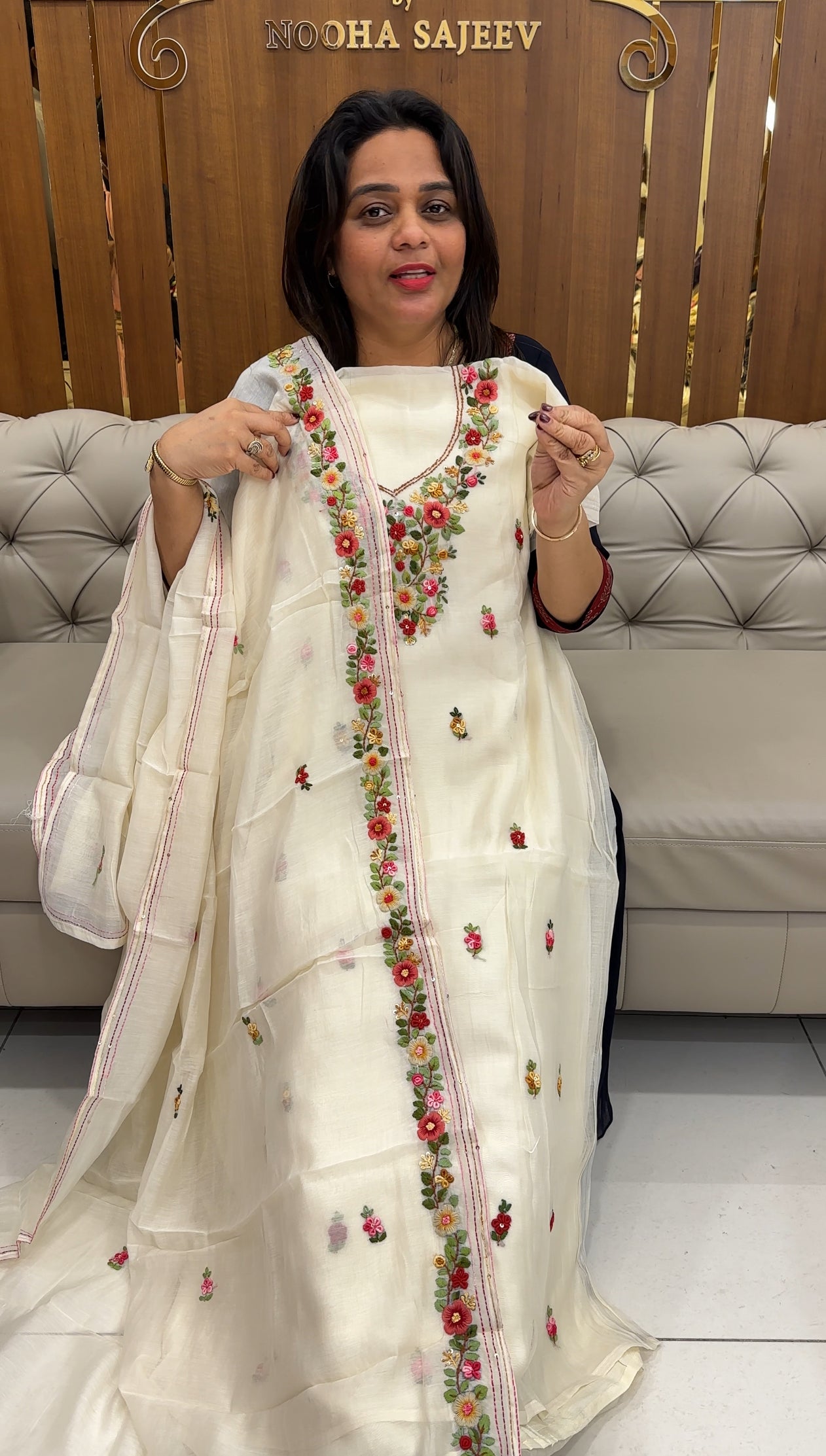 MALAI CHANDERI UNSTITCHED SALAR SUITS - IHA 25687