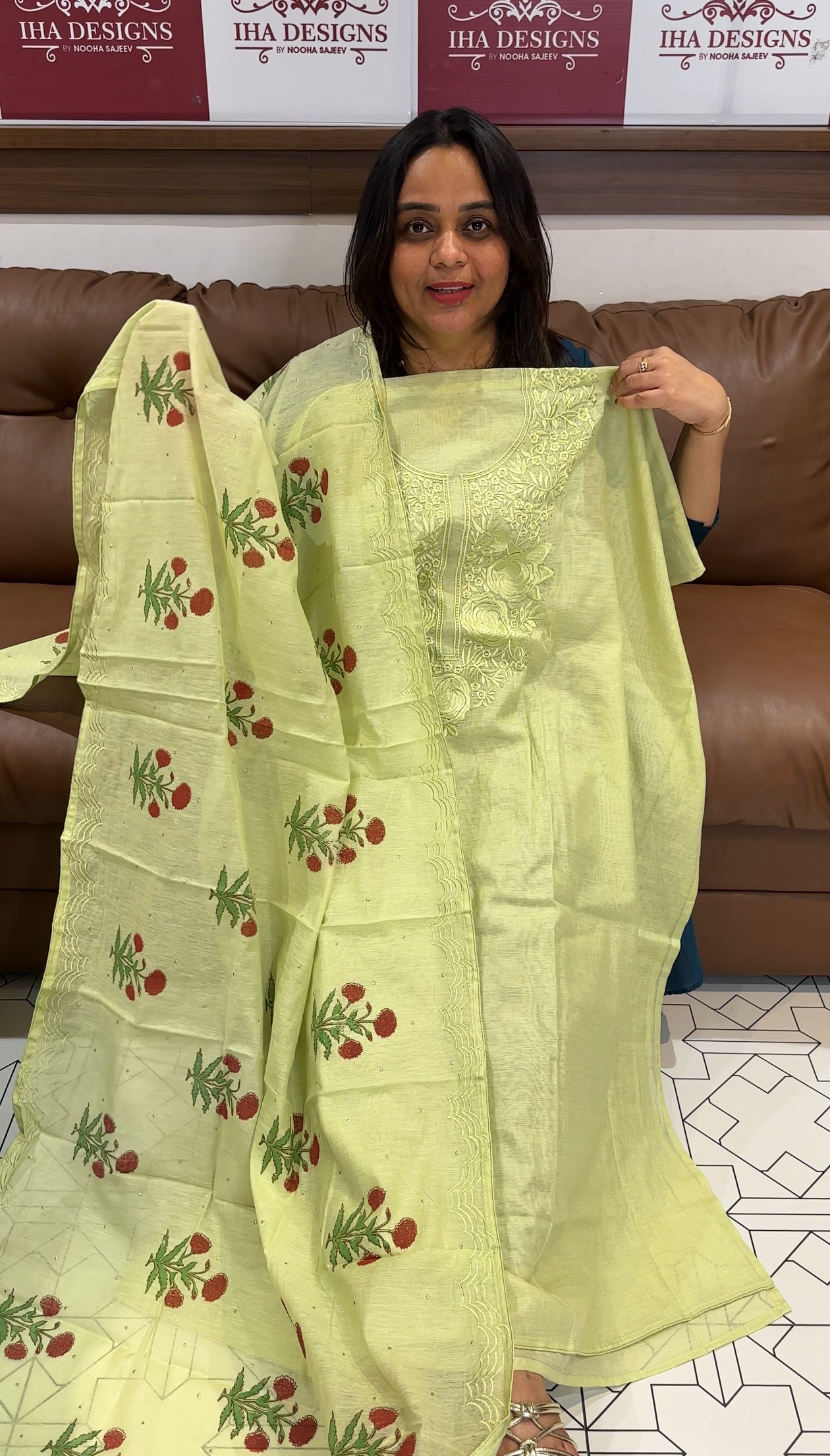 LINEN UNSTITCHED SALWAR SUITS - IHA 27206