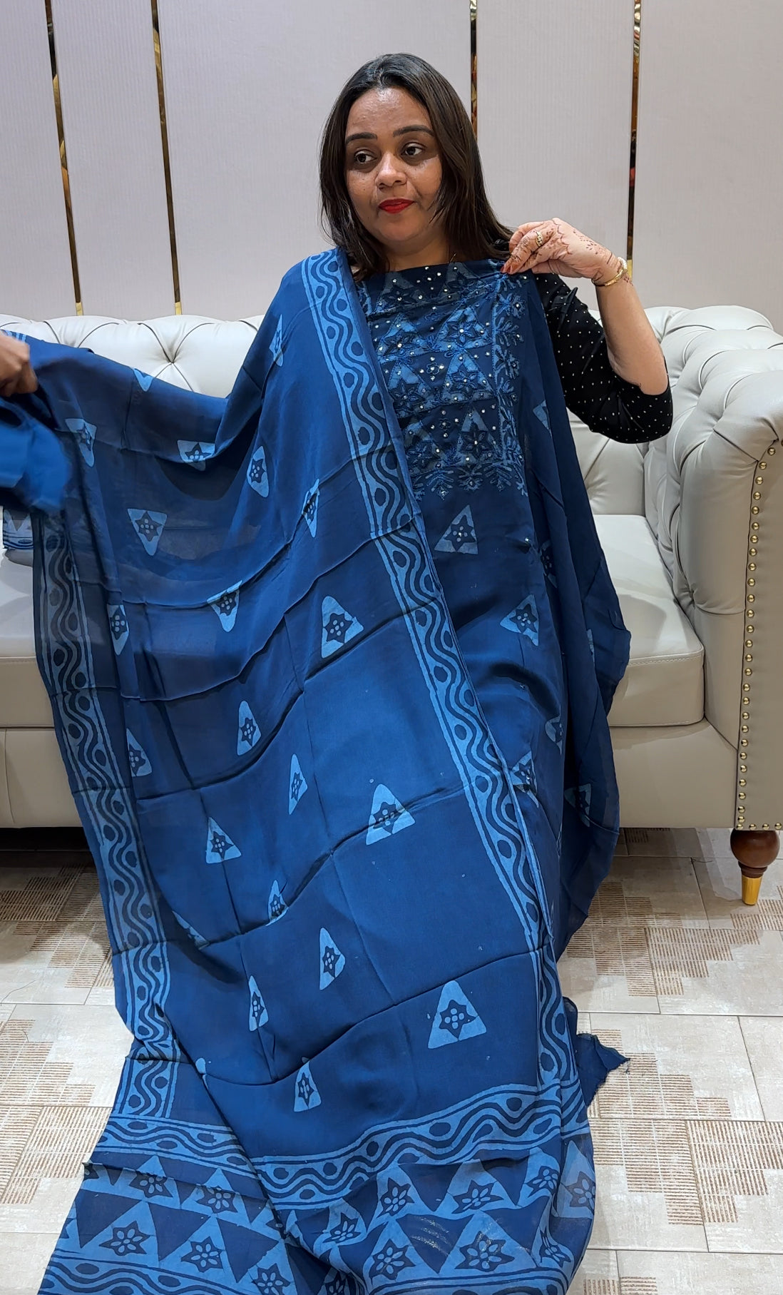 VISCOSE GEORGETTE UNSTITCHED SALWAR SUITS - IHA 22027