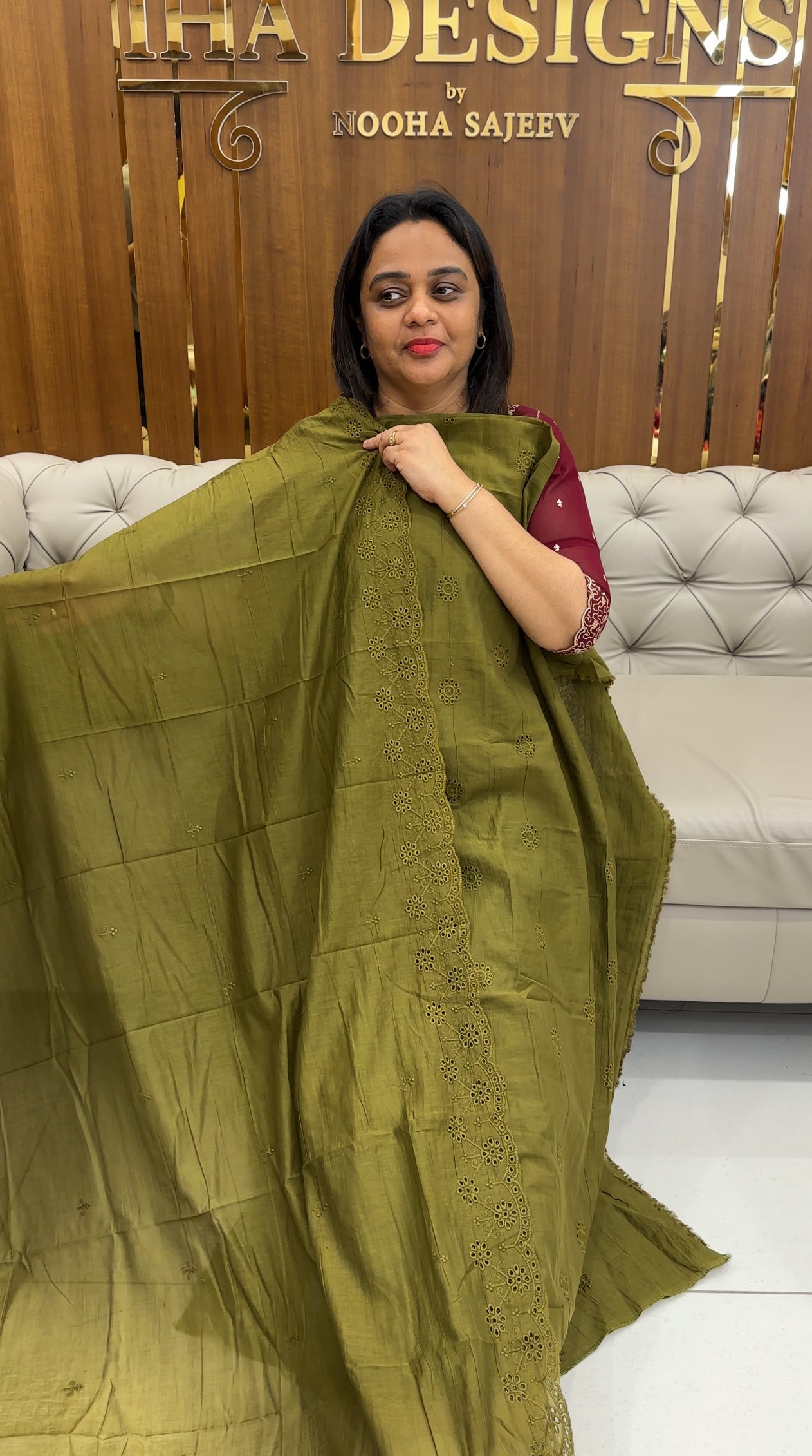 MALAI CHANDERI UNSTITCHED SALWAR SUITS - IHA 25237