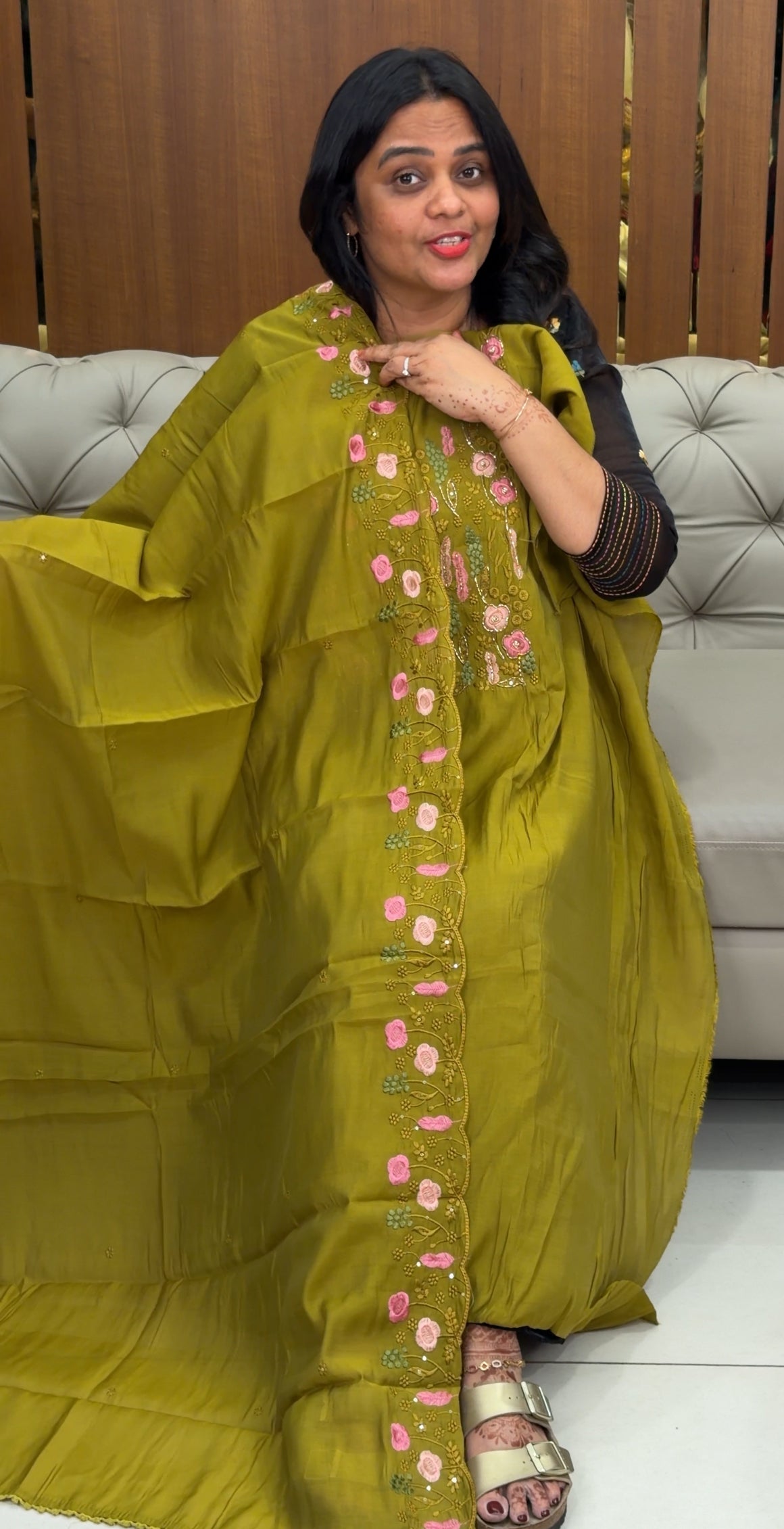 MALAI CHANDERI UNSTITCHED SALWAR SUITS - IHA 30153