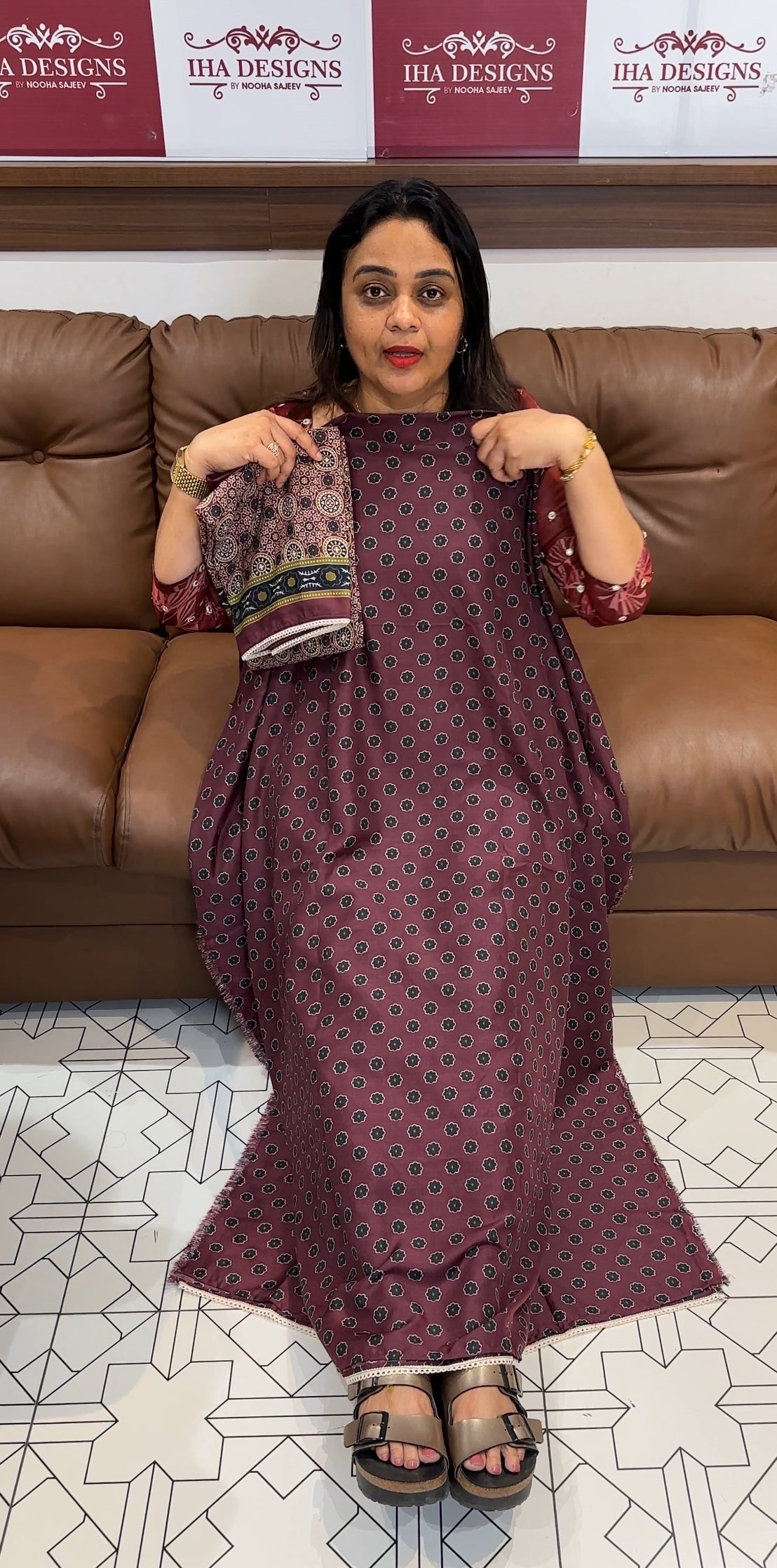 AJRAKH PRINTED MODAL UNSTITCHED SALWAR SUITS - IHA 20518